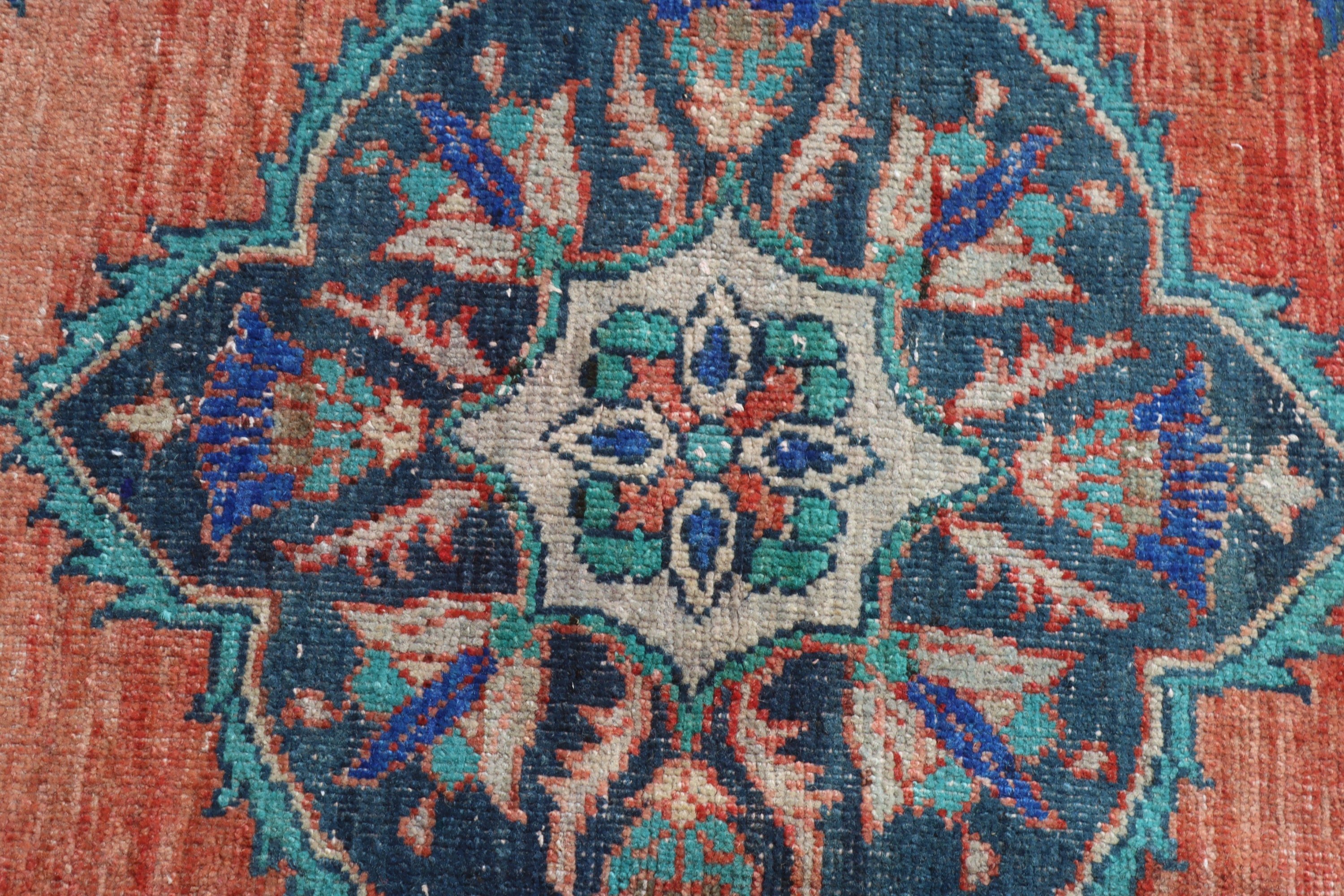 Kırmızı Oushak Halıları, Türk Halıları, Koridor Halıları, Geometrik Halı, Vintage Runner Halısı, Vintage Halılar, 2.6x9.3 ft Runner Halıları, Oryantal Halılar