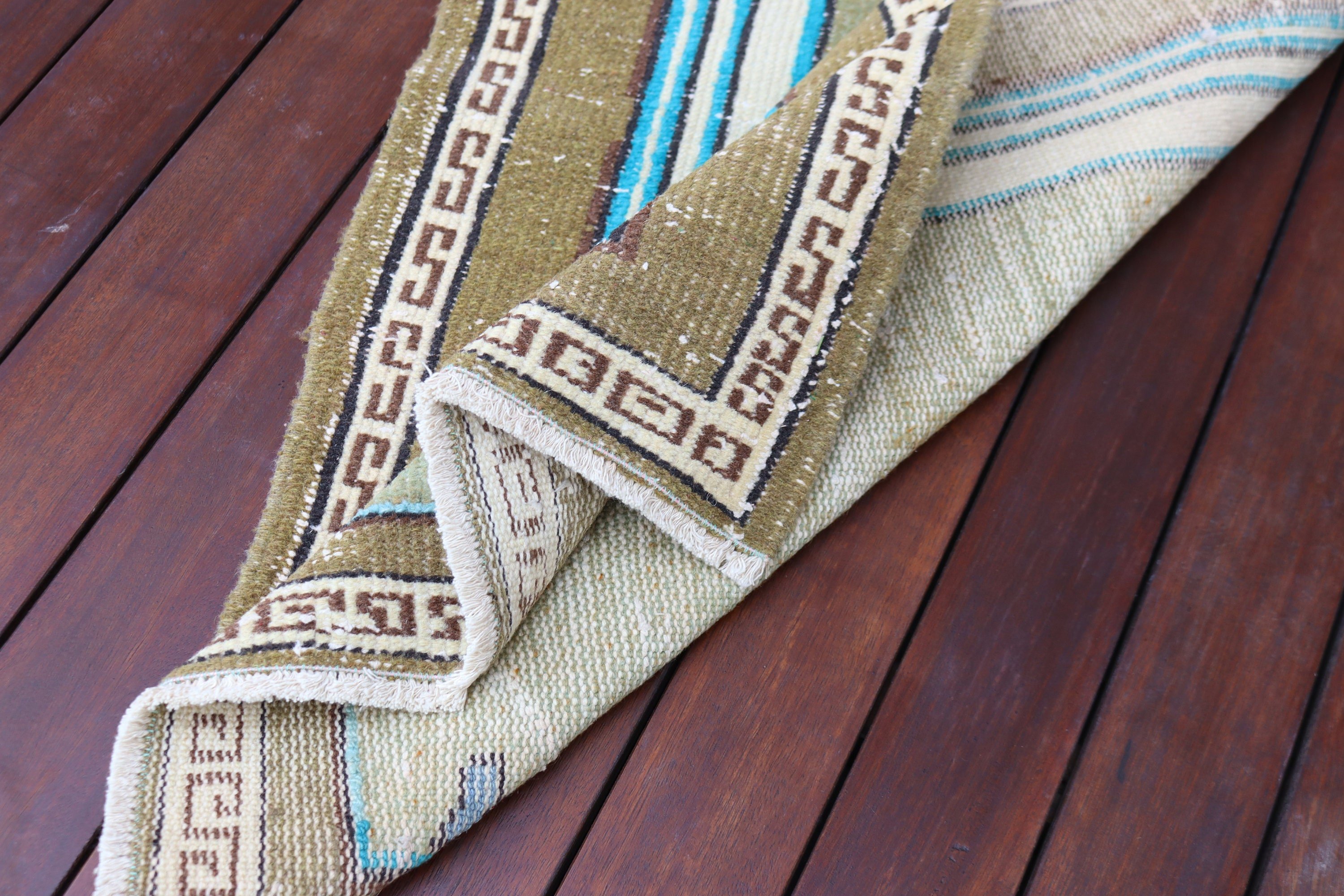 Aztec Rug, Small Boho Rug, Kitchen Rug, Home Decor Rugs, Green Oushak Rug, Anatolian Rugs, Turkish Rugs, 2.2x3.6 ft Small Rugs, Vintage Rug