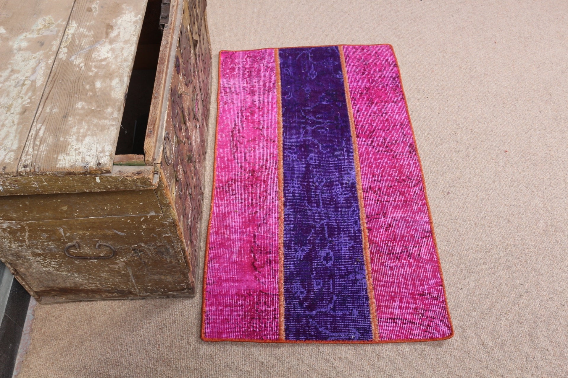 Turkish Rugs, Bedroom Rug, 1.9x3.3 ft Small Rug, Pink Anatolian Rug, Rugs for Entry, Bathroom Rug, Oriental Rugs, Vintage Rugs, Oushak Rug