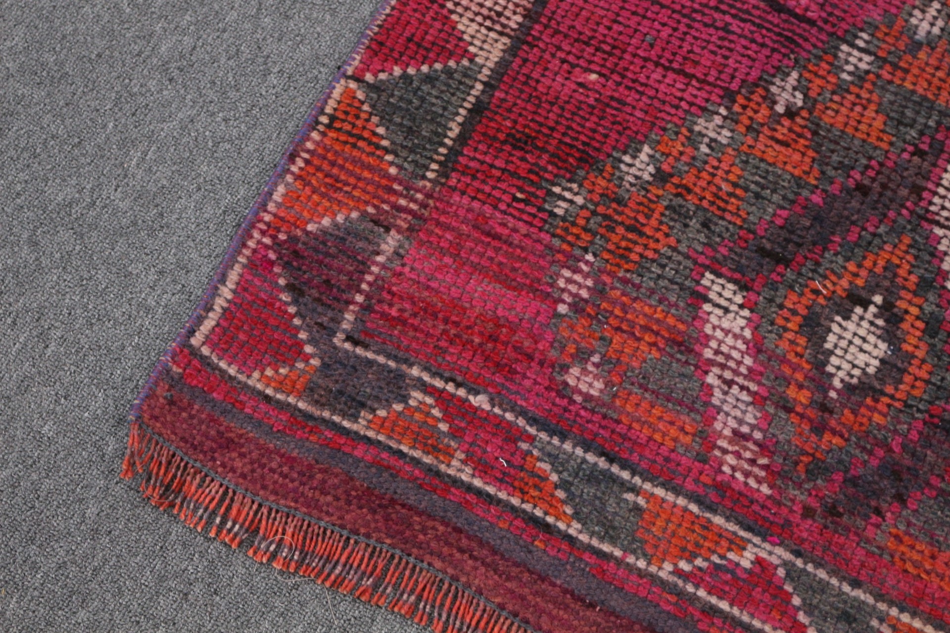 Anatolian Rugs, Pale Rug, Vintage Rug, Wool Rugs, Kitchen Rug, 2.5x11.6 ft Runner Rug, Corridor Rug, Turkish Rugs, Purple Bedroom Rugs