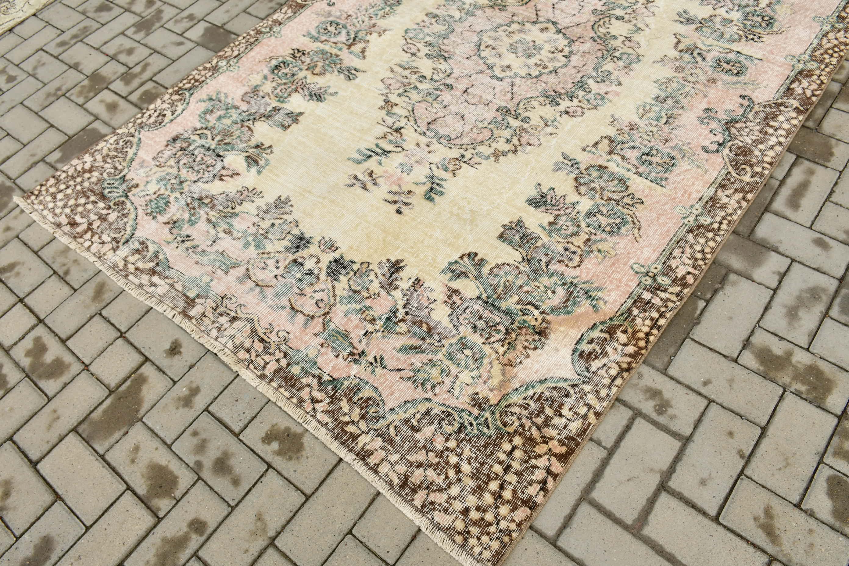 5.2x8.2 ft Large Rug, Turkish Rug, Moroccan Rug, Salon Rug, Rugs for Bedroom, Vintage Rug, Beige Floor Rug, Bedroom Rugs, Anatolian Rug