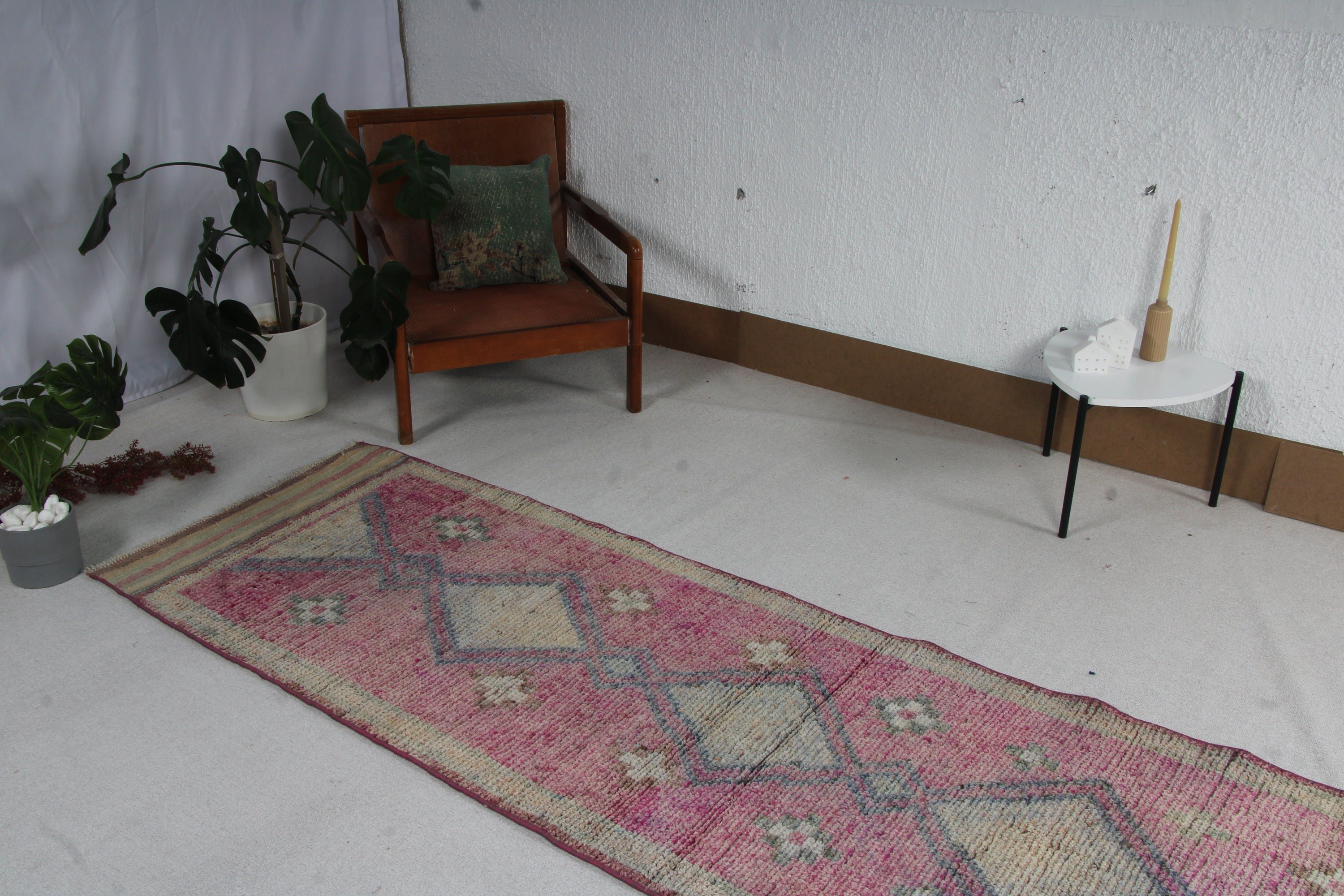 Türk Halısı, Türkiye Halısı, Vintage Halılar, Nötr Halılar, 2,8x10,6 ft Runner Halıları, Oryantal Halılar, Beni Ourain Runner Halıları, Pembe Mutfak Halıları