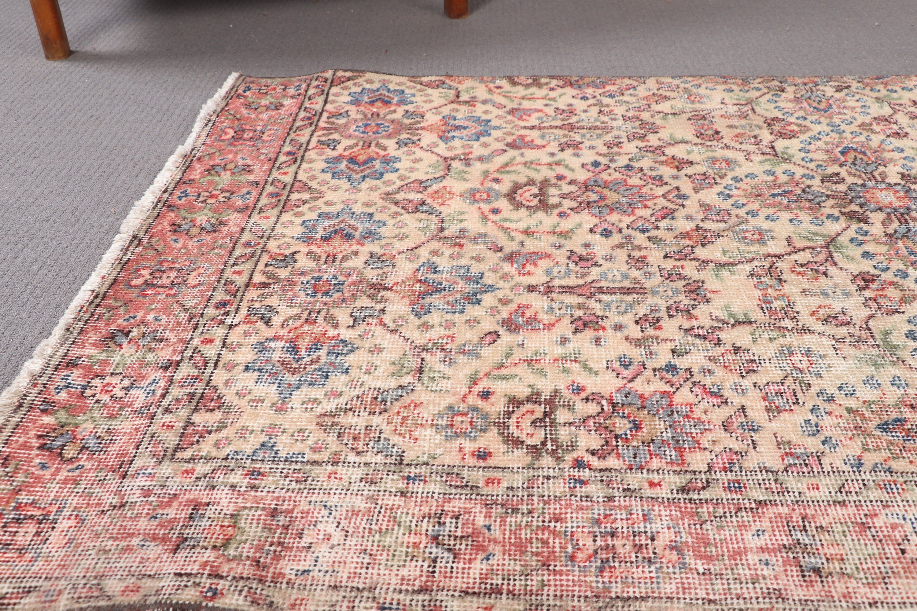 Havalı Halı, Türk Halısı, 3x6,9 ft Aksan Halısı, Aksan Halıları, Çocuk Halısı, Yatak Odası Halıları, Lüks Halılar, Bej Geometrik Halı, Vintage Halı