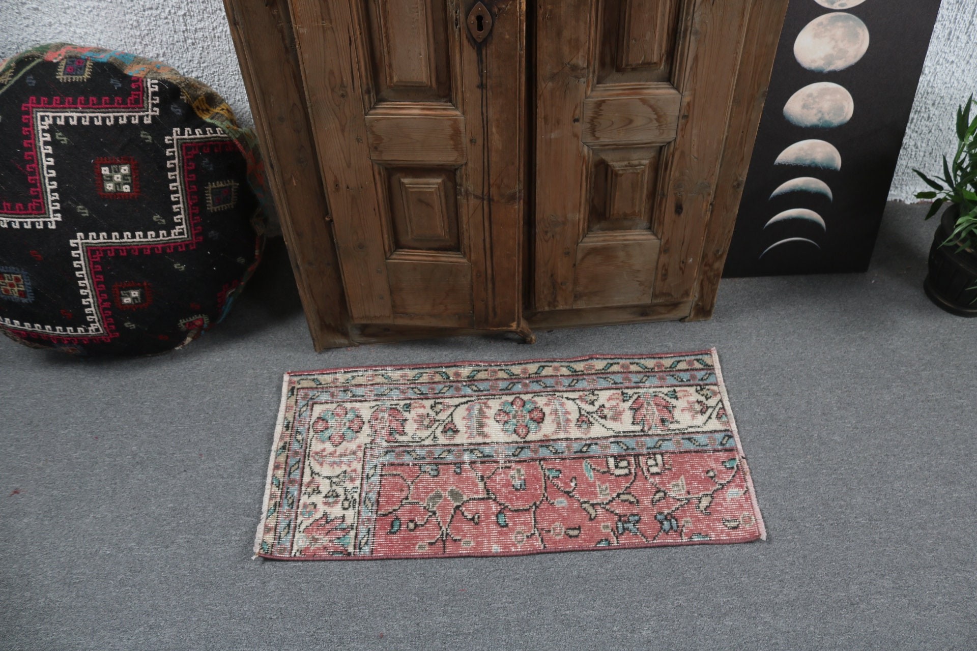 Türk Halısı, Mutfak Halıları, Vintage Halı, Oryantal Halılar, Dış Mekan Halıları, Yatak Odası Halısı, Kırmızı 1.4x2.9 ft Küçük Halılar, Fas Halısı