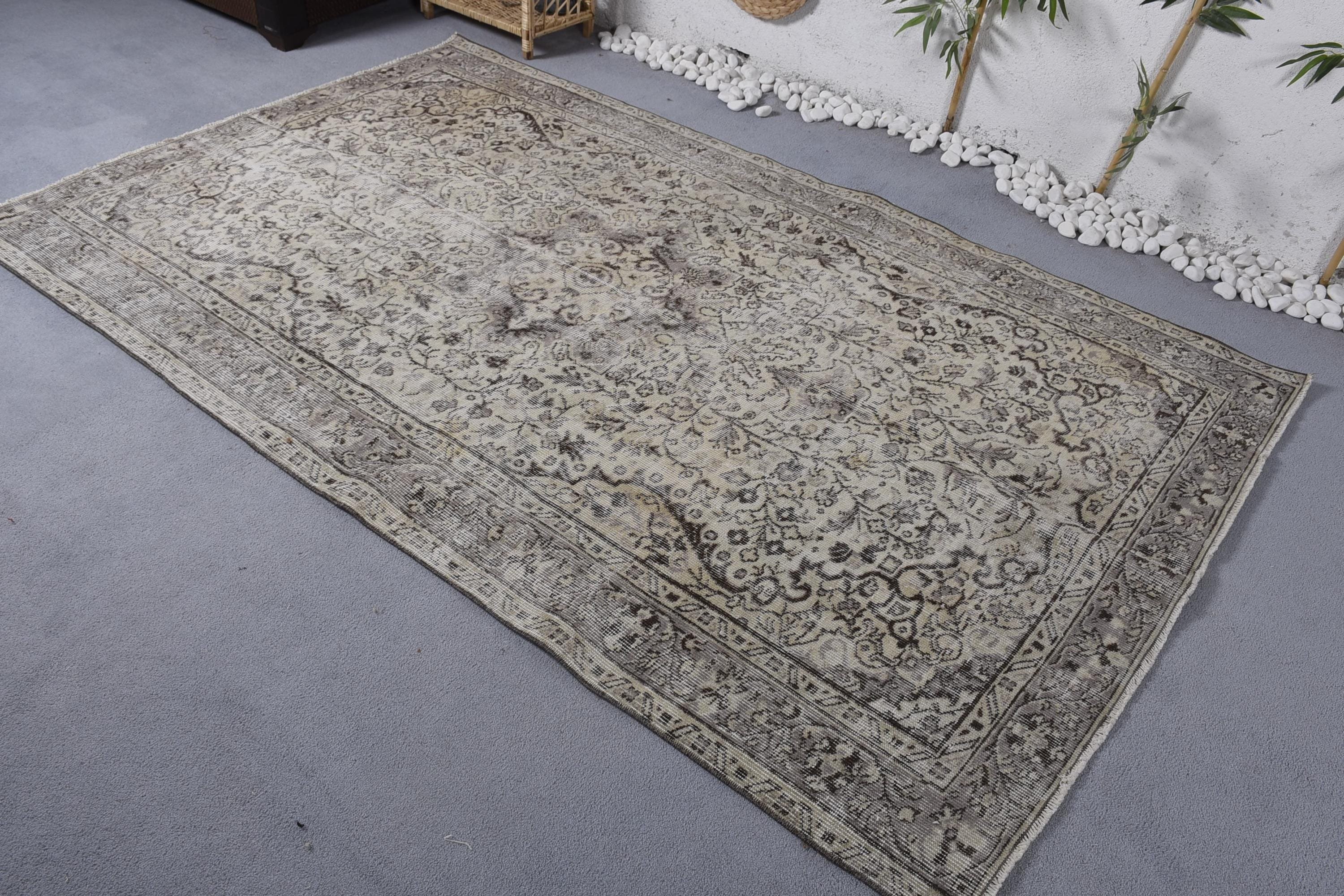 Beige Anatolian Rugs, Handwoven Rugs, 5.2x8.3 ft Large Rug, Vintage Rug, Oriental Rug, Large Oushak Rug, Turkish Rug, Salon Rugs, Boho Rug