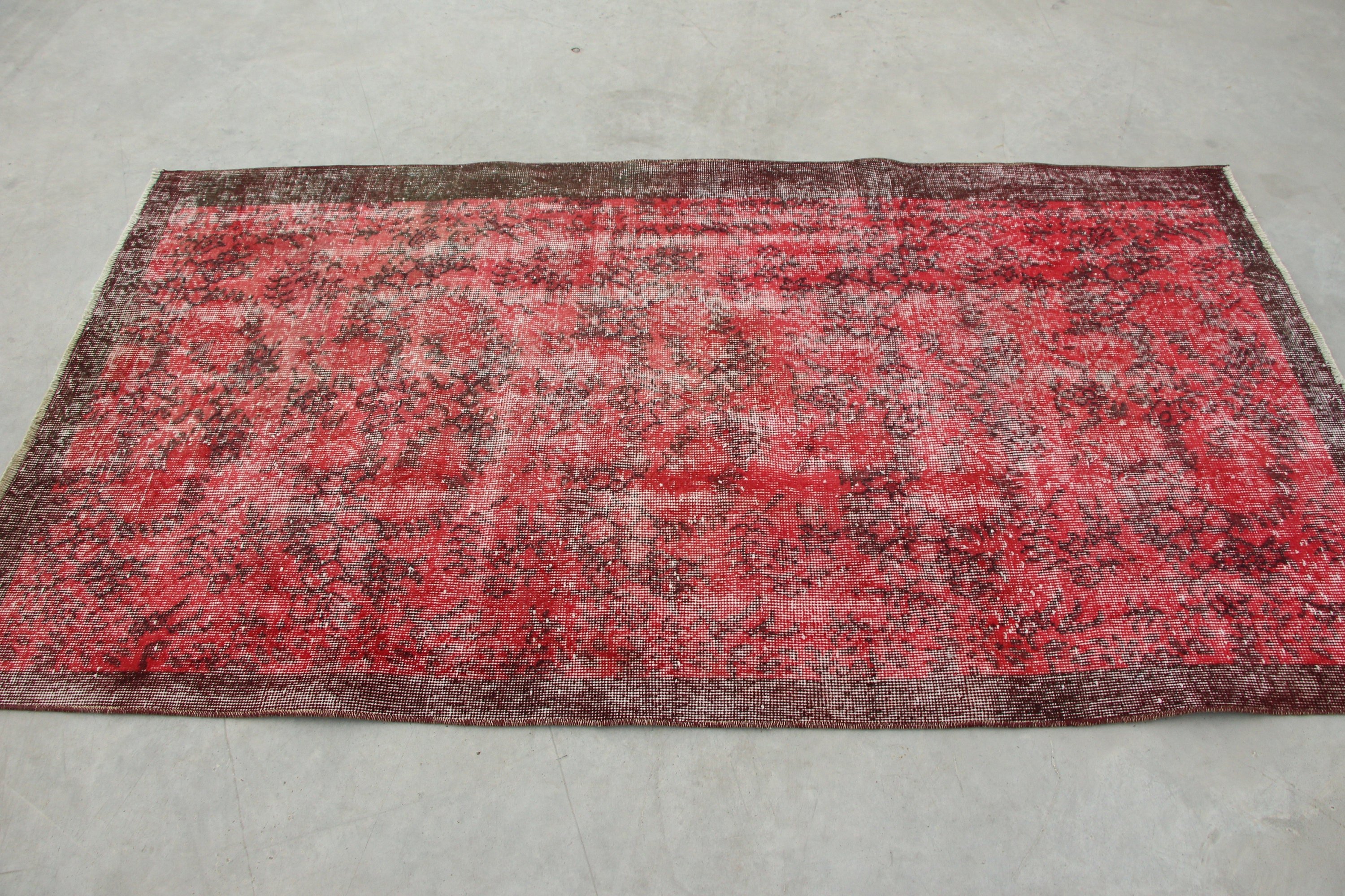 Rugs for Bedroom, Cool Rugs, 3.6x6.6 ft Accent Rug, Bedroom Rugs, Muted Rug, Moroccan Rugs, Turkish Rugs, Vintage Rug, Red Kitchen Rug