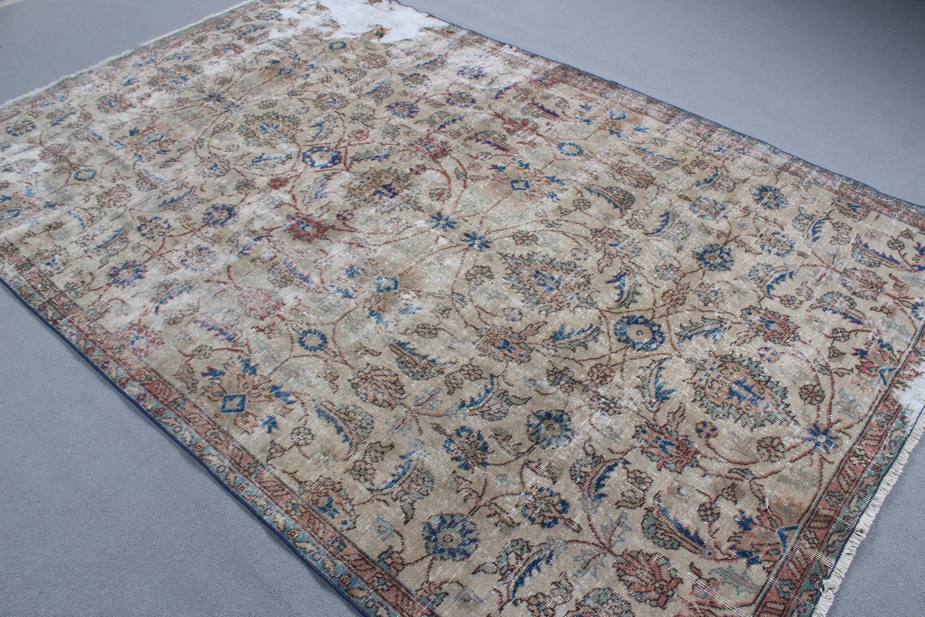 Turkish Rug, Handwoven Rugs, 5.9x8.9 ft Large Rugs, Dining Room Rugs, Wool Rug, Bronze Antique Rug, Living Room Rug, Boho Rugs, Vintage Rug