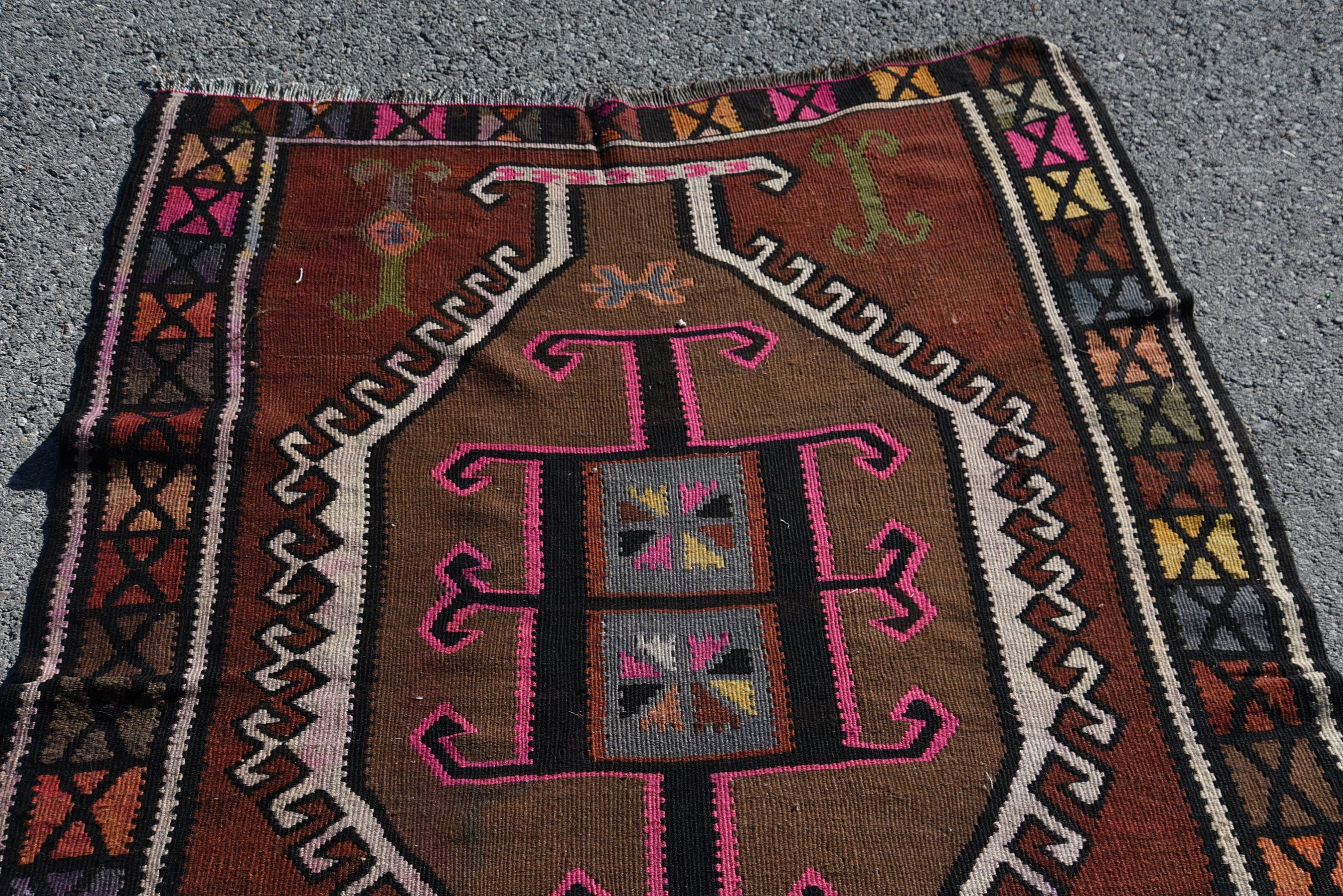 3.9x11.8 ft Yolluk Halıları, Türk Halısı, Koridor Halıları, Mutfak Halıları, Yatak Odası Halısı, El Yapımı Yün Halı Halıları, Vintage Halı, Yün Halı, Kilim