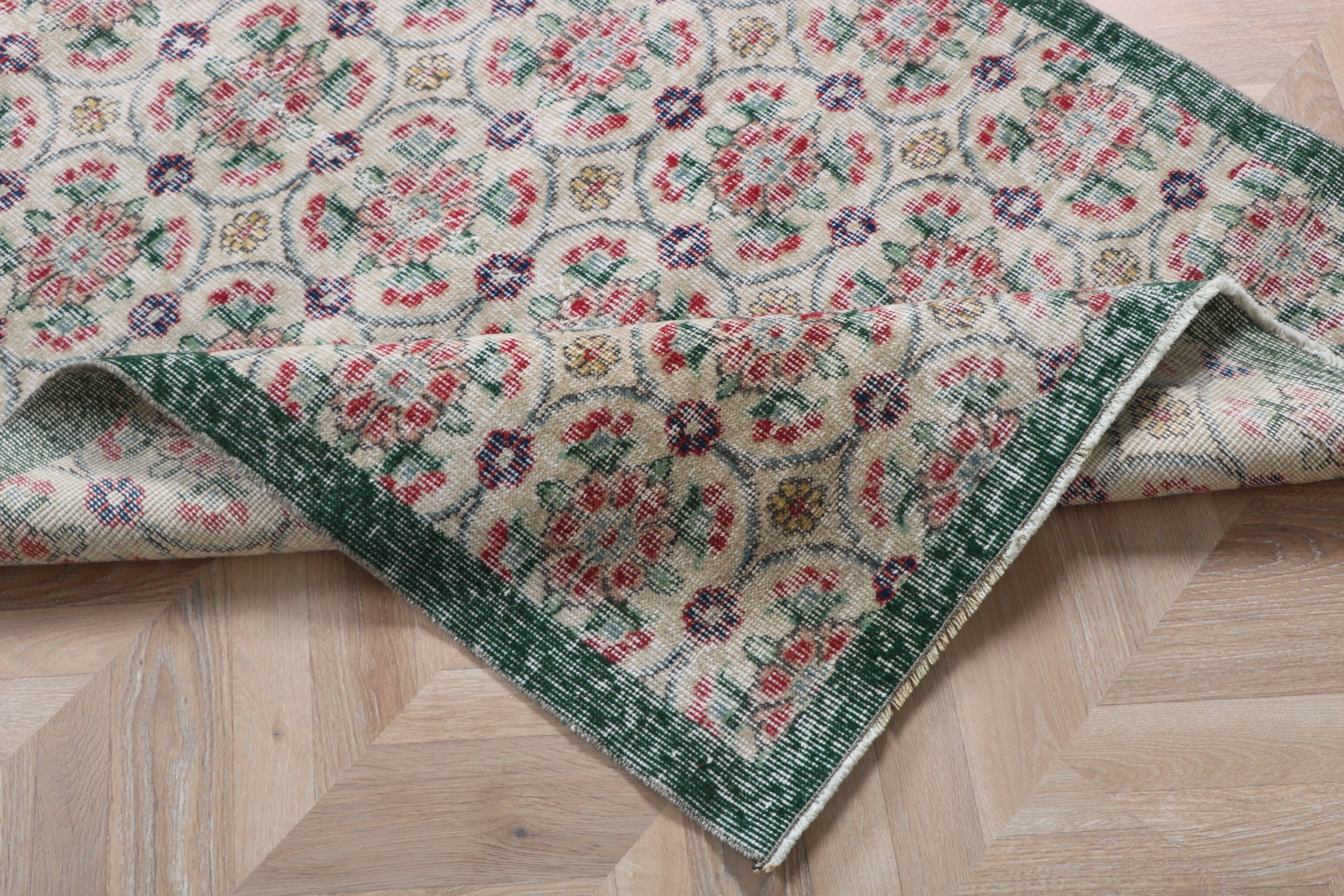 Boho Halılar, Oryantal Halılar, Bej Nötr Halılar, Mutfak Halıları, Vintage Halılar, Oushak Halılar, 3,5x6,3 ft Accent Halı, Türk Halıları, Yatak Odası Halıları