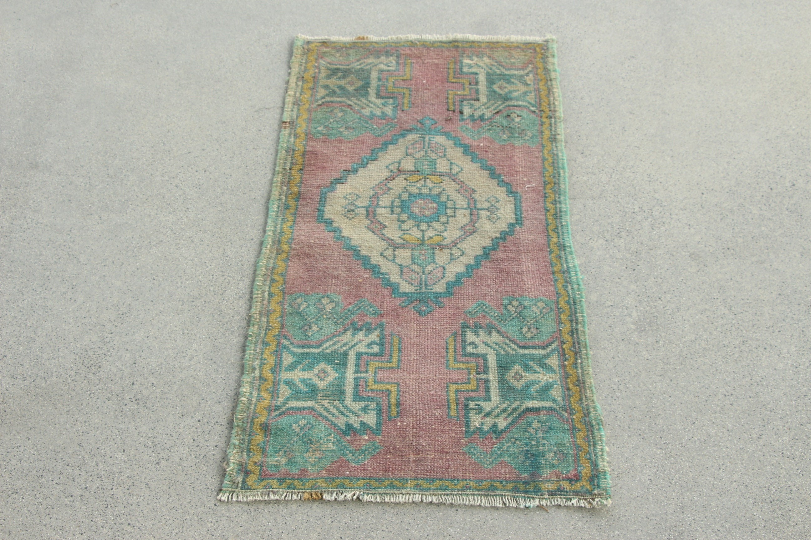 Blue Oriental Rugs, 1.5x3.2 ft Small Rugs, Vintage Rug, Bedroom Rugs, Turkish Rug, Home Decor Rugs, Aesthetic Rug, Bathroom Rugs, Wool Rugs