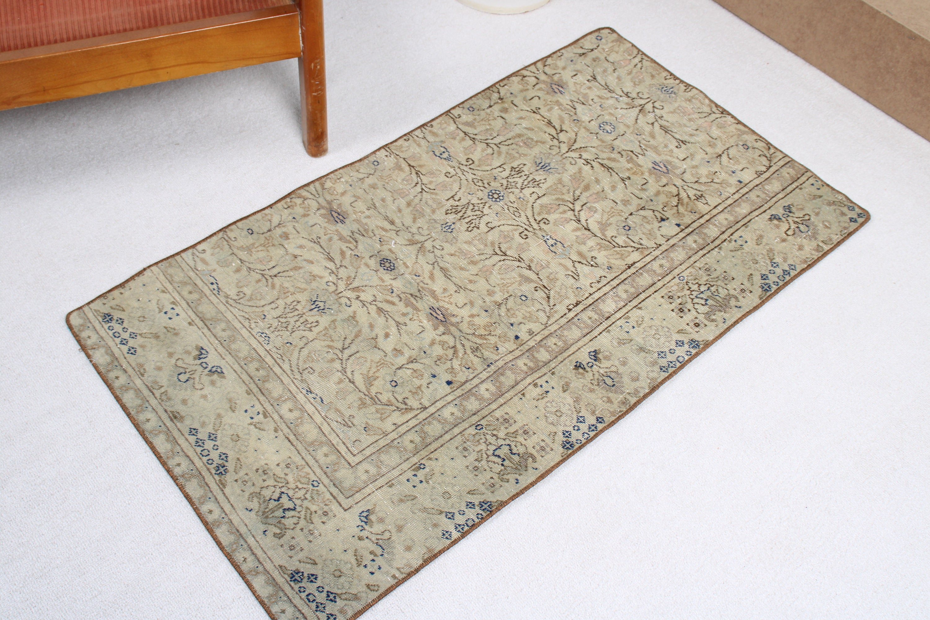 Araba Paspasları için Halılar, Vintage Halı, 2x3,6 ft Küçük Halılar, Yeşil Mutfak Halıları, Duvara Asılı Halılar, Banyo Halısı, Boho Halısı, Türk Halısı, Modern Halı