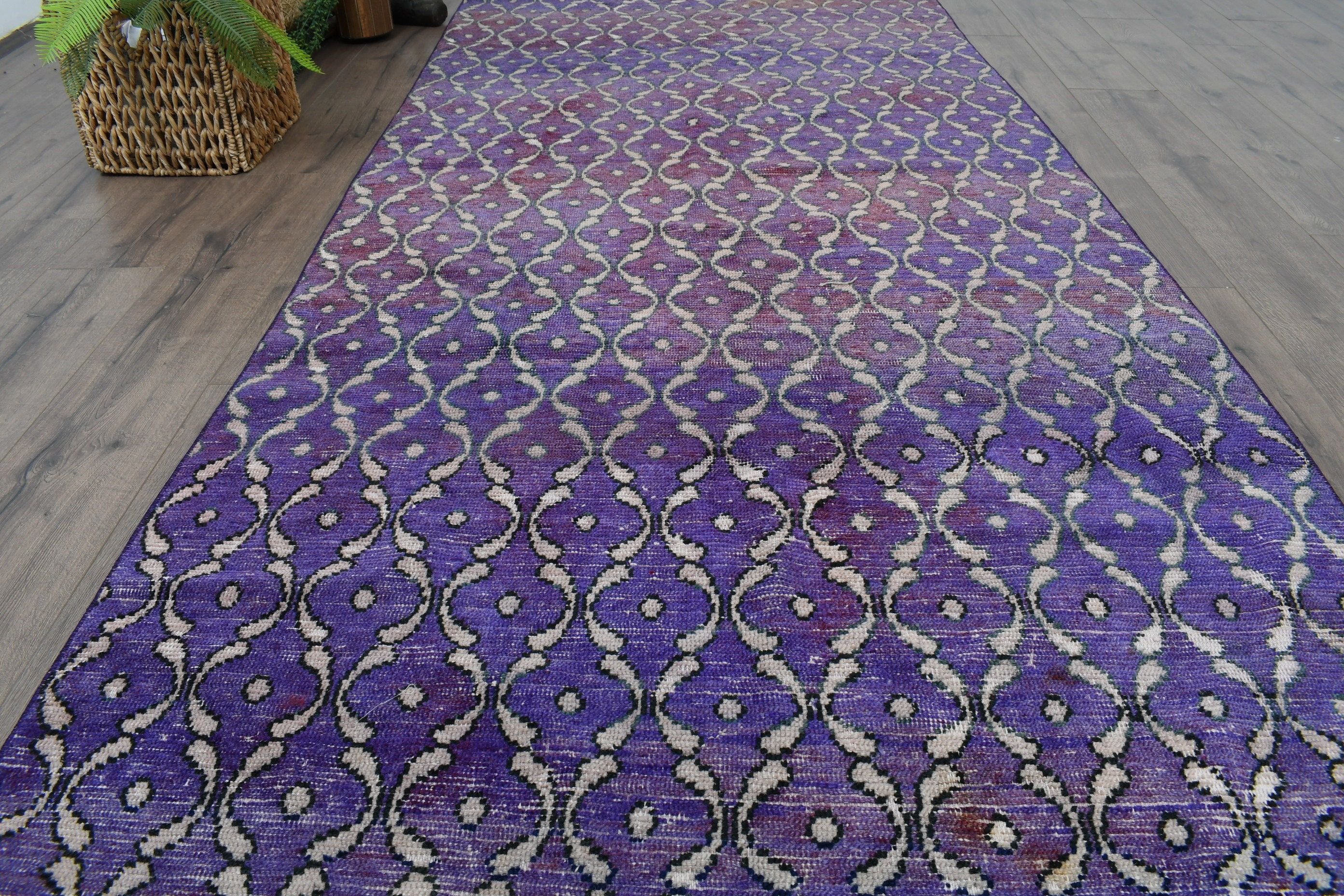 Turkish Rugs, Organic Rug, Rugs for Nursery, Oriental Rug, 4x9.9 ft Area Rugs, Purple Antique Rug, Vintage Rugs, Kitchen Rug, Indoor Rugs