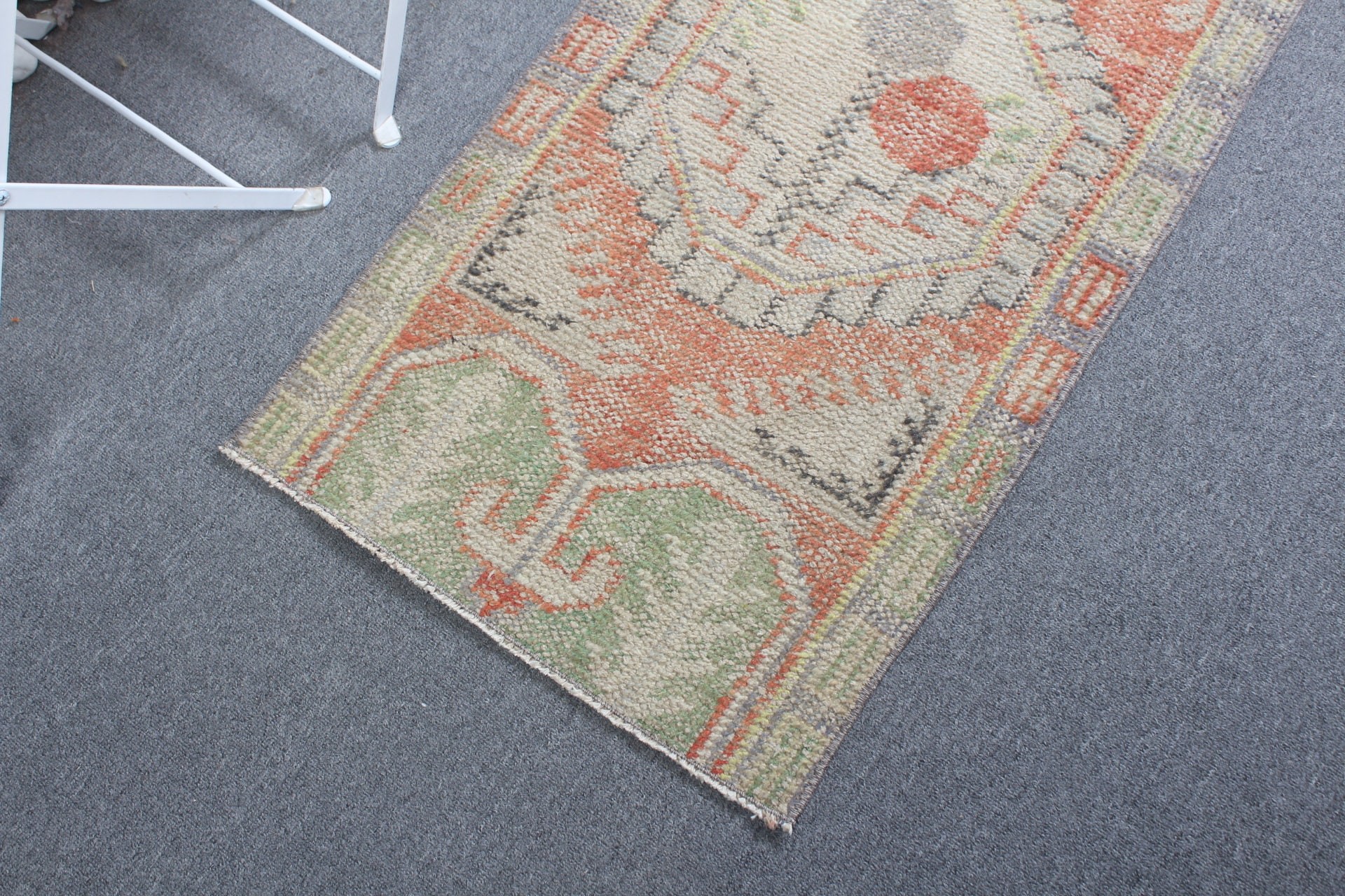 Wall Hanging Rug, 1.8x3.4 ft Small Rug, Bedroom Rug, Nursery Rugs, Muted Rug, Orange Anatolian Rug, Vintage Rug, Turkish Rug