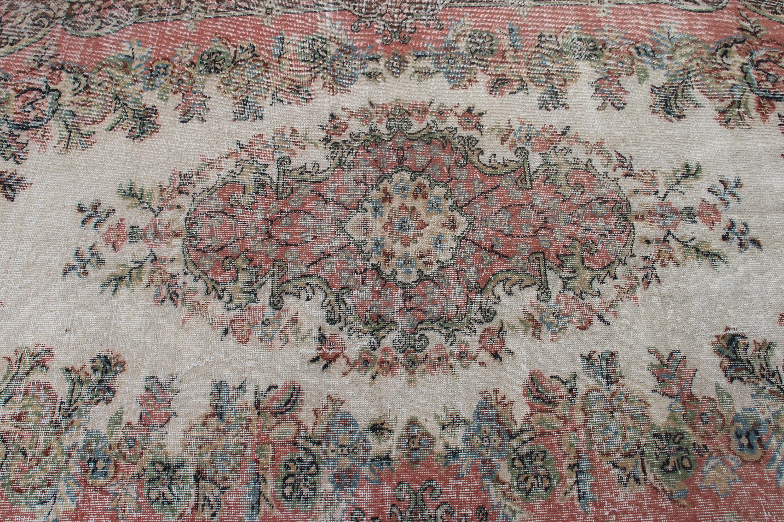 Geometrik Halılar, Yatak Odası Halıları, Türk Halıları, Anadolu Halısı, Büyük Vintage Halılar, Bej Boho Halısı, Vintage Halılar, 5.1x8.7 ft Büyük Halılar