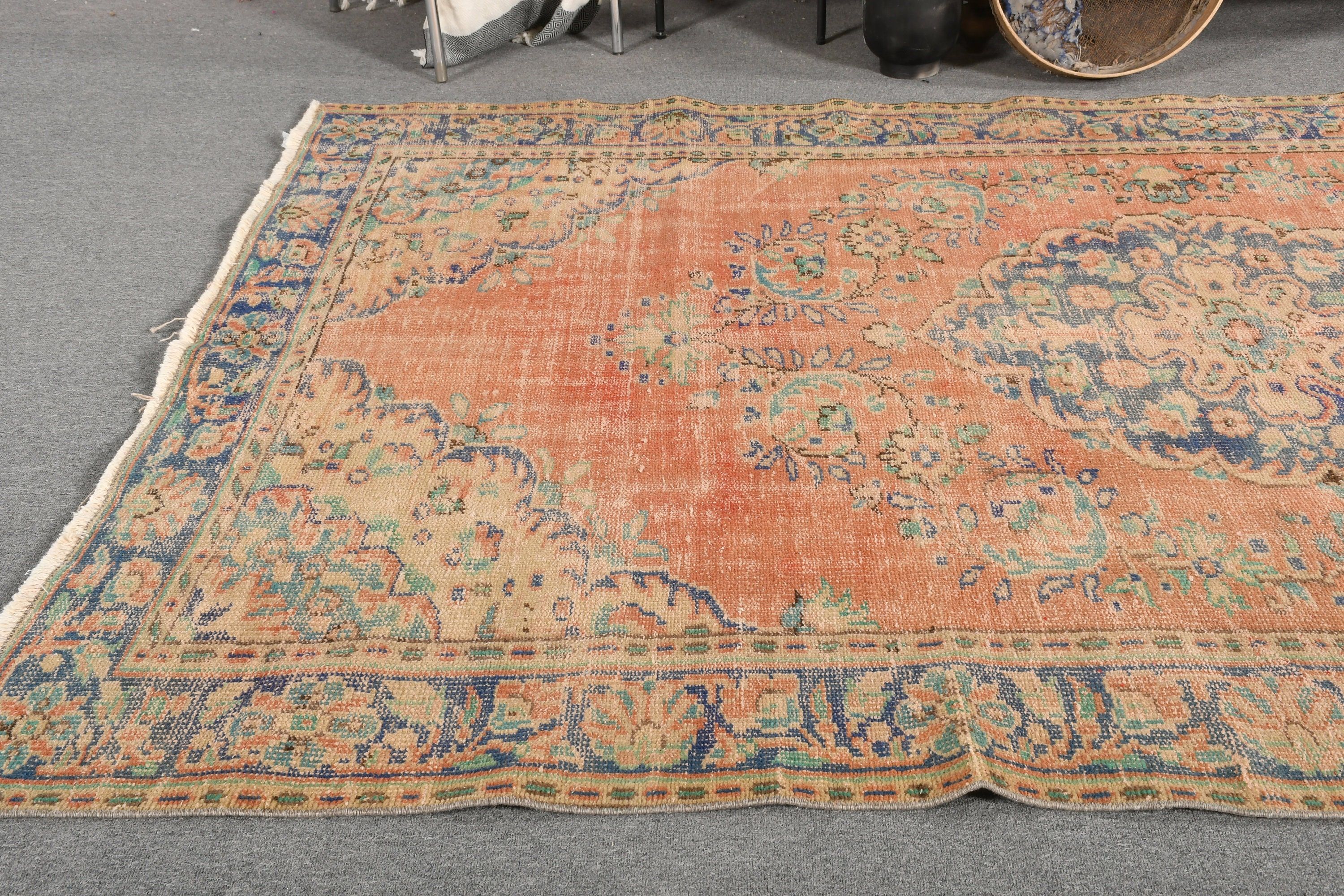 Yatak Odası Halıları, Yemek Odası Halıları, 5.9x9 ft Büyük Halı, Türk Halıları, Yün Halı, Salon Halıları, Havalı Halı, Mavi Ev Dekor Halısı, Vintage Halı