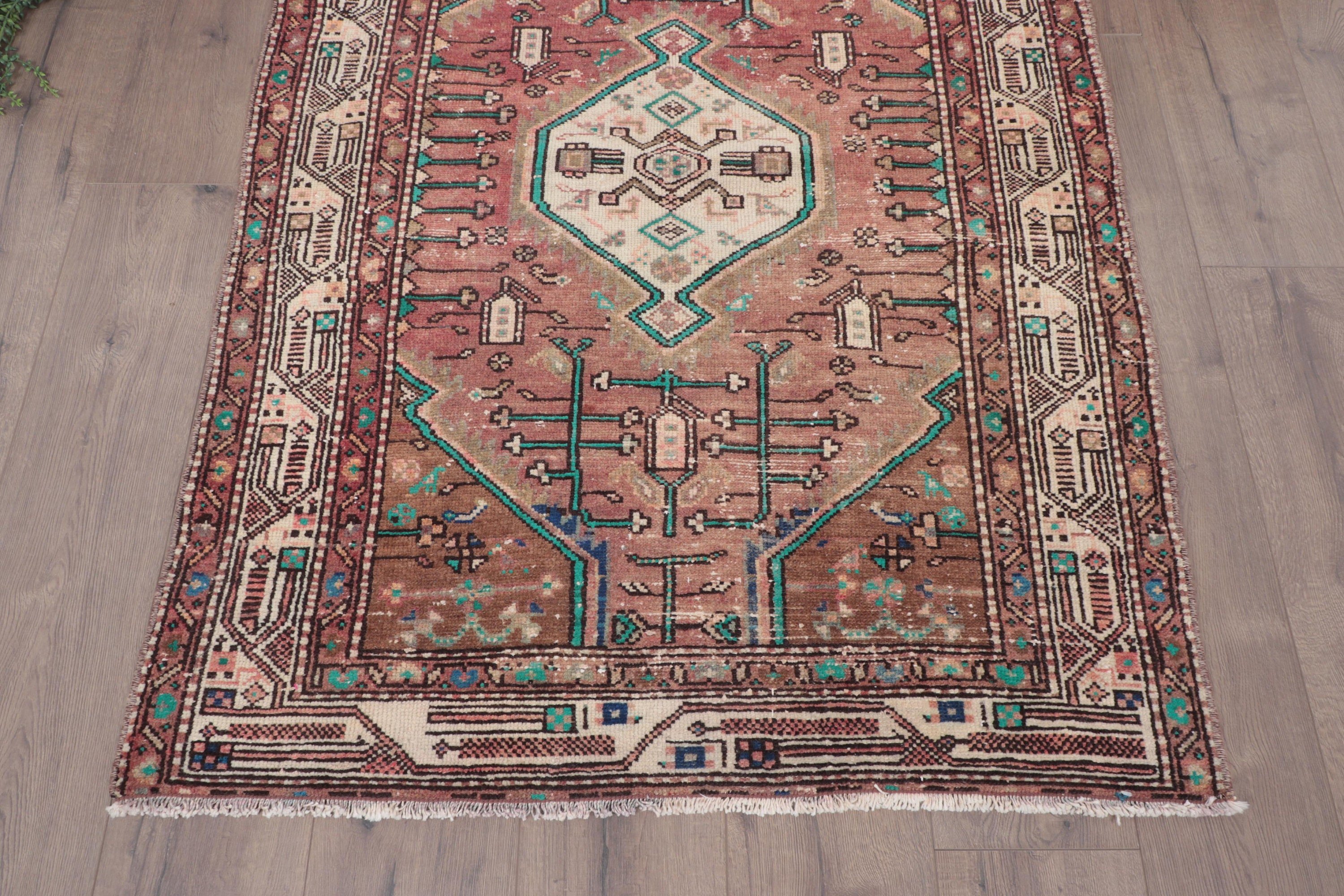 Bronze Kitchen Rug, Oriental Rug, Entry Rug, Boho Accent Rug, Anatolian Rug, Turkish Rug, Vintage Rugs, Turkey Rug, 3.4x4.9 ft Accent Rugs