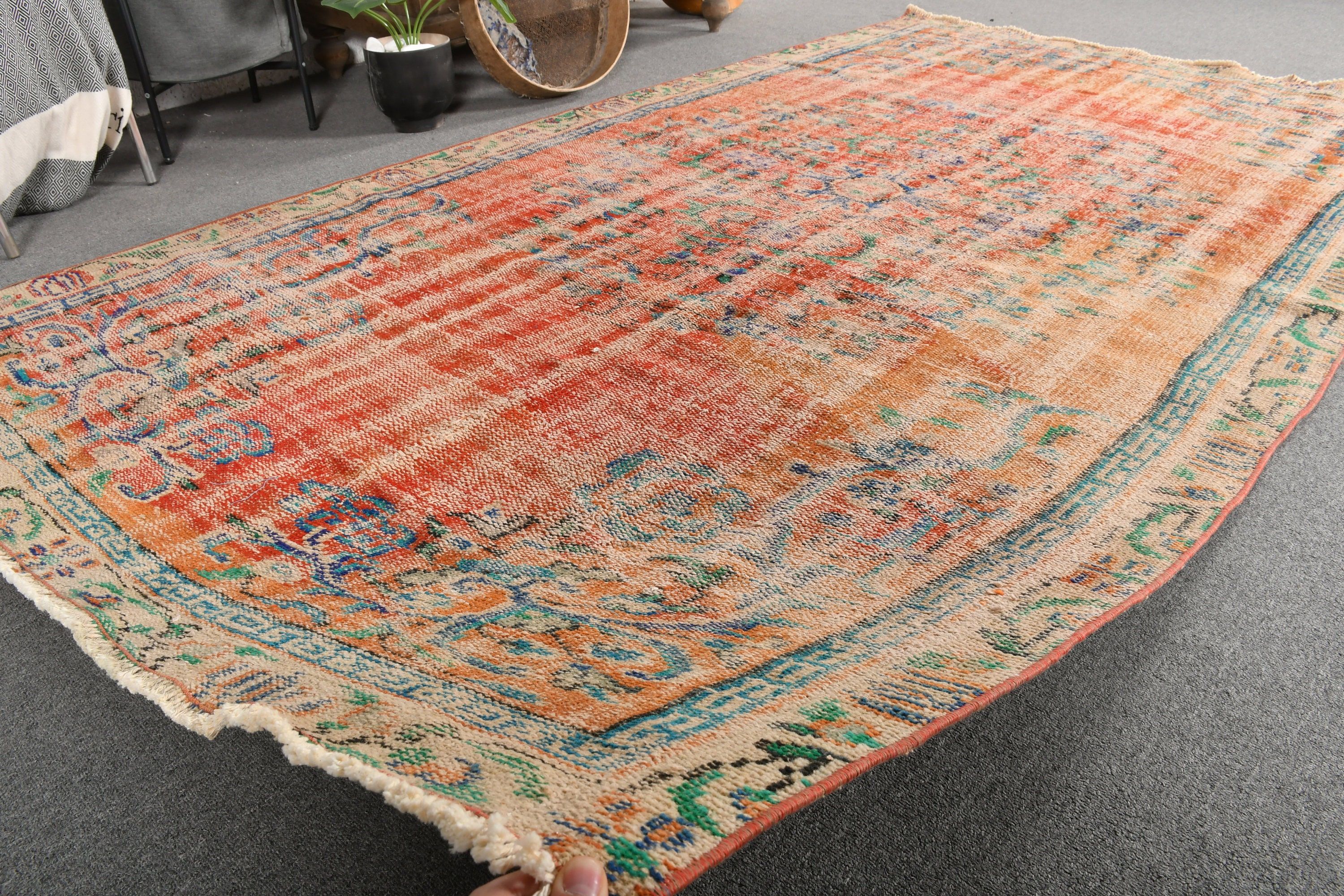 Vintage Rugs, Red  4.9x8.8 ft Large Rug, Cool Rugs, Turkish Rugs, Salon Rugs, Dining Room Rug, Antique Rug, Rugs for Salon