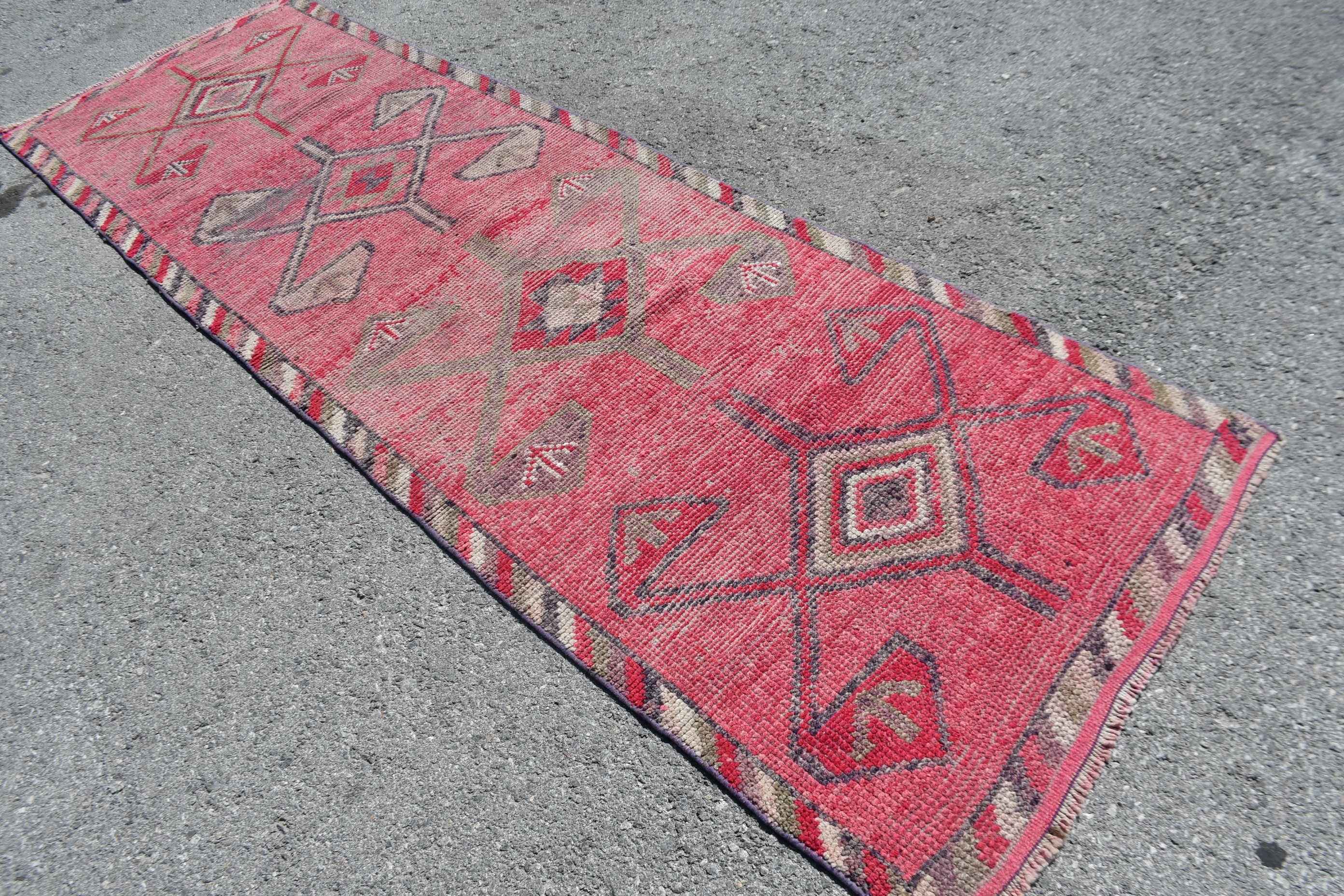Pale Rug, Rugs for Corridor, Vintage Rugs, Antique Rugs, Corridor Rugs, Anatolian Rugs, Turkish Rug, Hand Knotted Rug, 3.1x10 ft Runner Rug