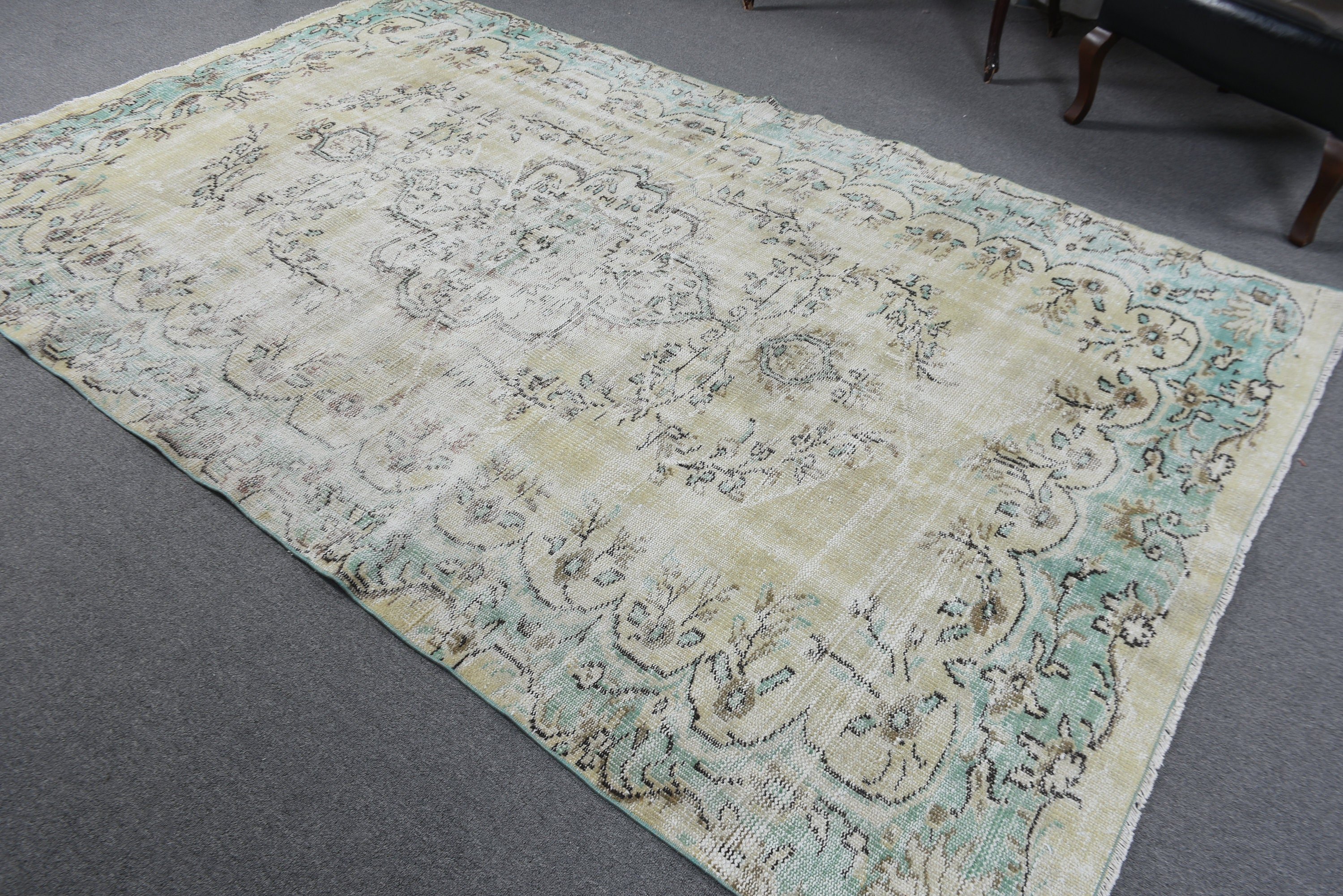 Türk Halısı, Oushak Halıları, Vintage Halı, Etnik Halı, Salon Halıları, Yün Halıları, Yatak Odası Halıları, 5.8x9.5 ft Büyük Halılar, Bej Ev Dekorasyonu Halıları