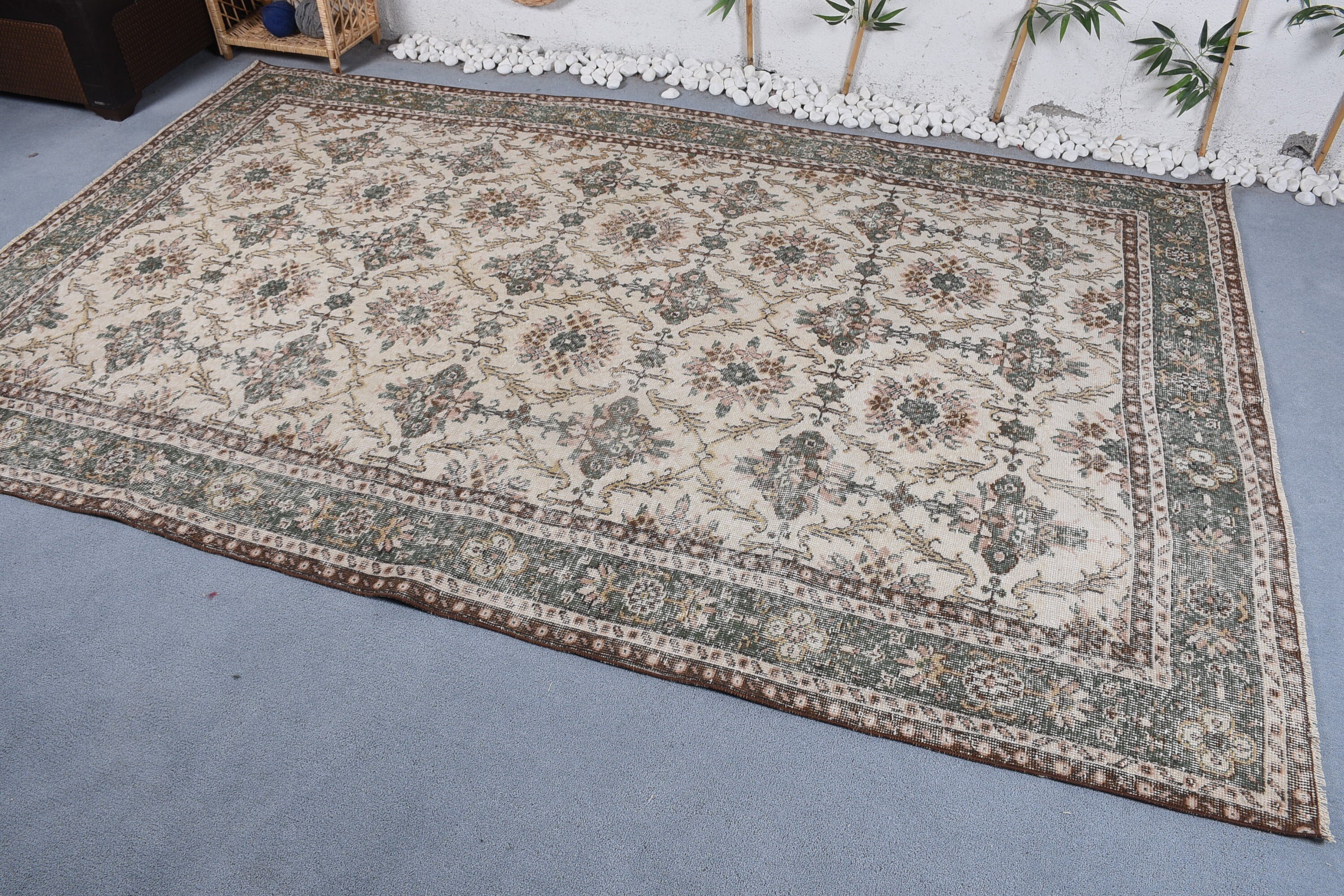 Large Wool Rug Rugs, Rugs for Living Room, Moroccan Rugs, Vintage Rug, Dining Room Rug, Turkish Rugs, 6.5x10.3 ft Large Rugs, Bedroom Rugs