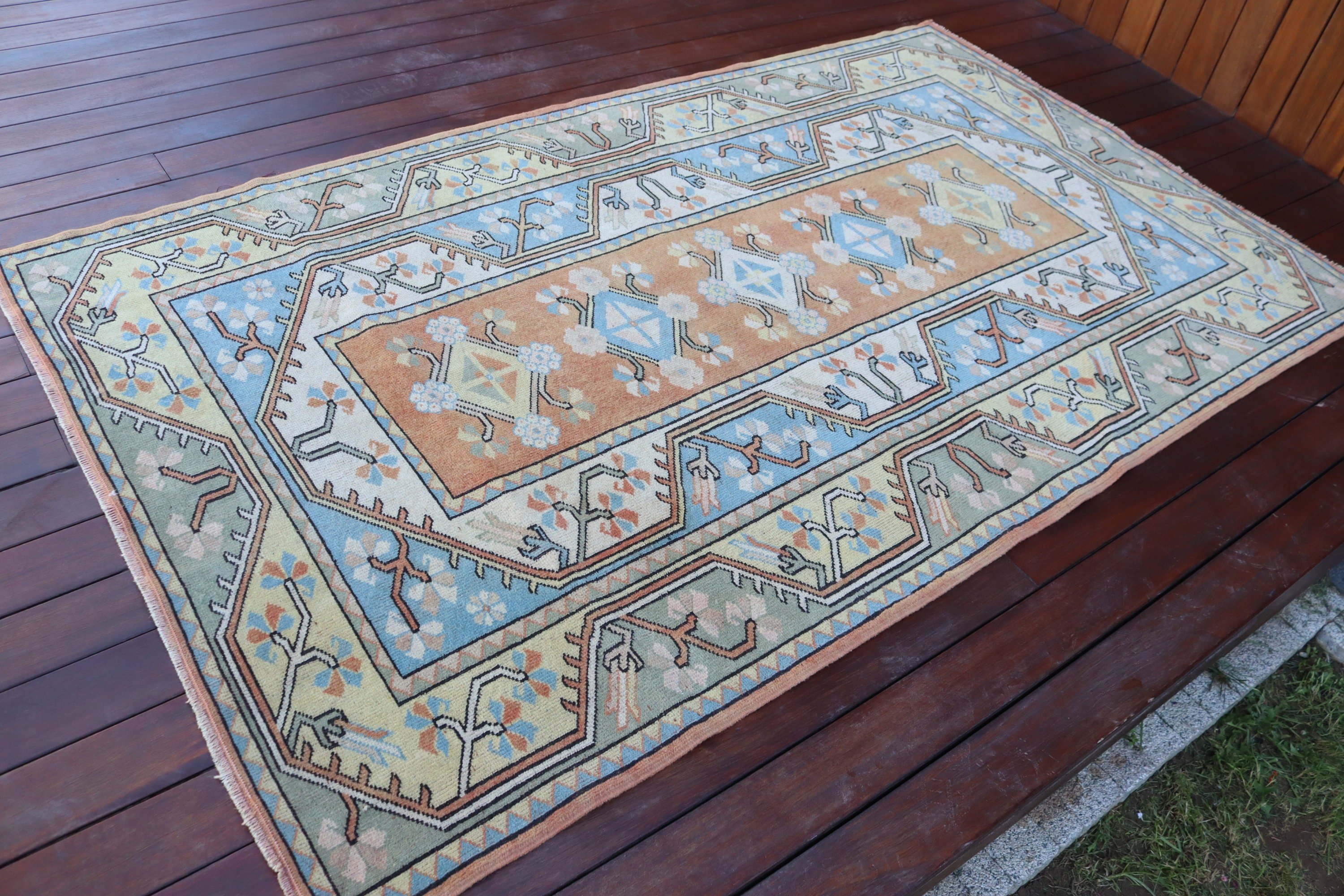 Vintage Rug, Floor Rug, Rugs for Living Room, Neutral Rug, 3.9x6.7 ft Area Rugs, Turkish Rugs, Kitchen Rug, Boho Rug, Orange Oriental Rugs