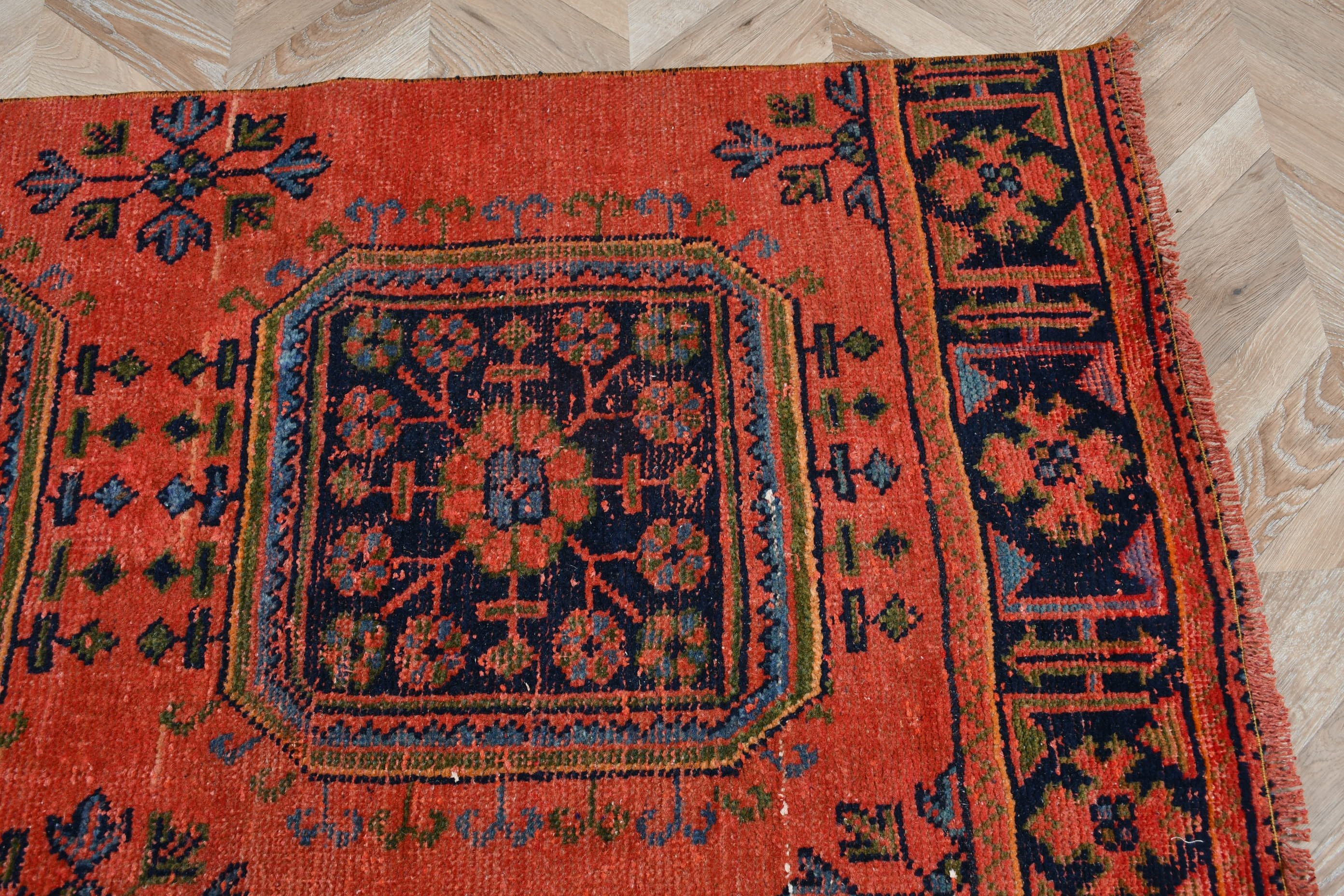 Vintage Halı, Sessiz Halı, Oryantal Halı, Koridor Halıları, 2,9x11,7 ft Runner Halısı, Kırmızı Anadolu Halısı, Fas Halısı, Mutfak Halıları, Türk Halısı