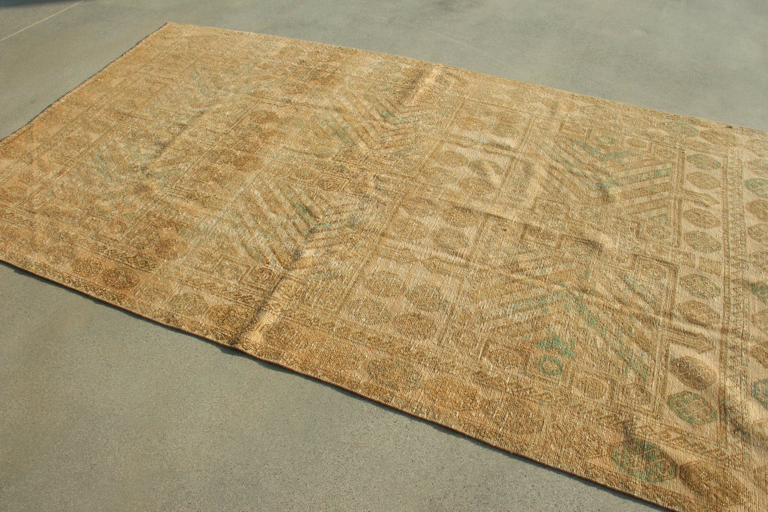 Vintage Rug, Bronze Anatolian Rug, Large Boho Rug, Large Oushak Rug, Floor Rugs, 5.3x9.3 ft Large Rugs, Turkish Rugs, Bedroom Rug