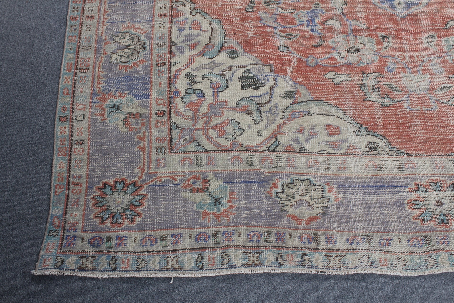 Yemek Odası Halıları, Mutfak Halıları, Türk Halıları, 7.3x10.8 ft Büyük Boy Halı, Kırmızı Yün Halılar, Vintage Halı, Sanat Halısı, Oturma Odası Halısı