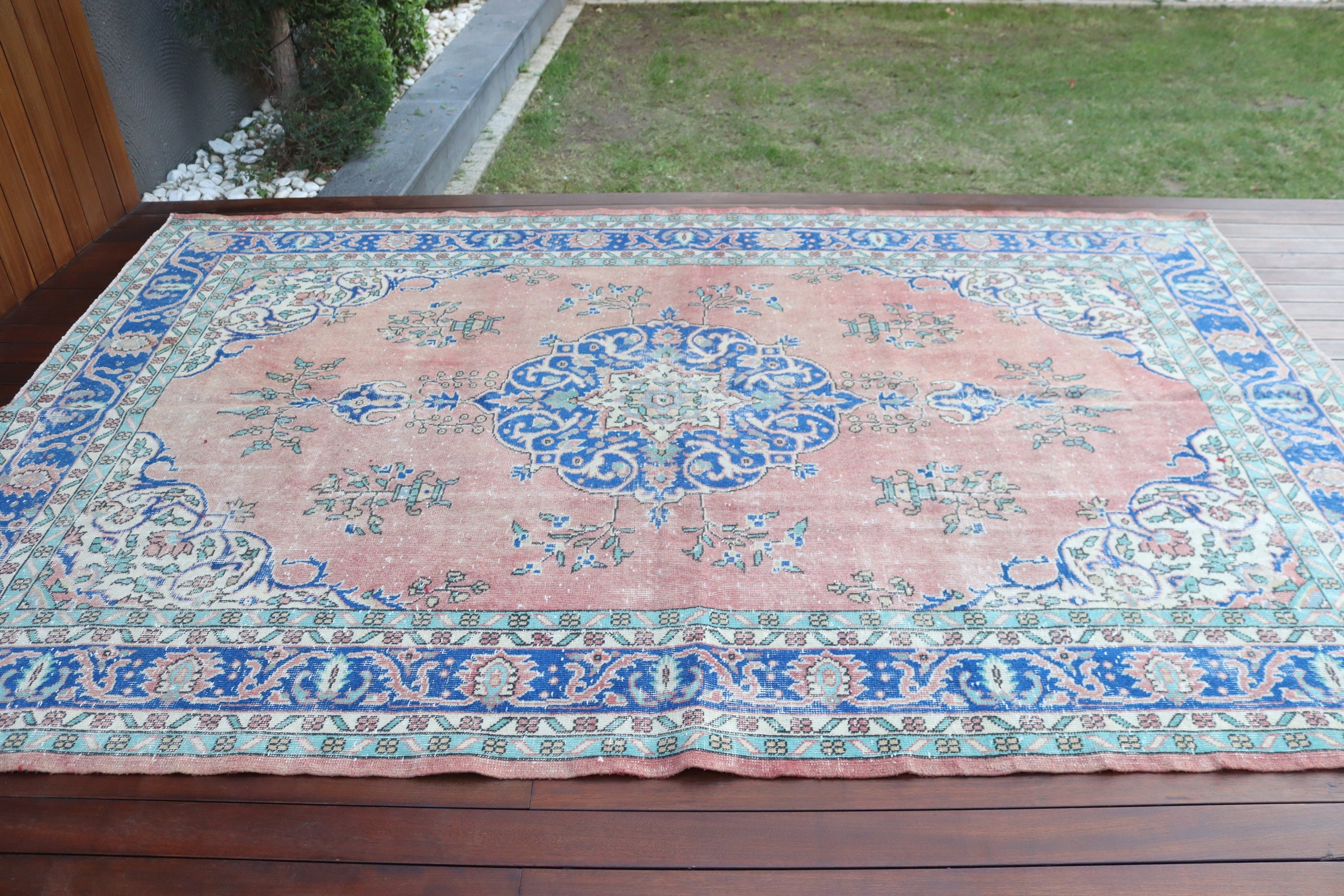 Bej Modern Halılar, Türk Halıları, Oryantal Halılar, Yemek Odası Halıları, Büyük Oushak Halıları, Lüks Halı, Vintage Halılar, 6,4x9,8 ft Büyük Halılar