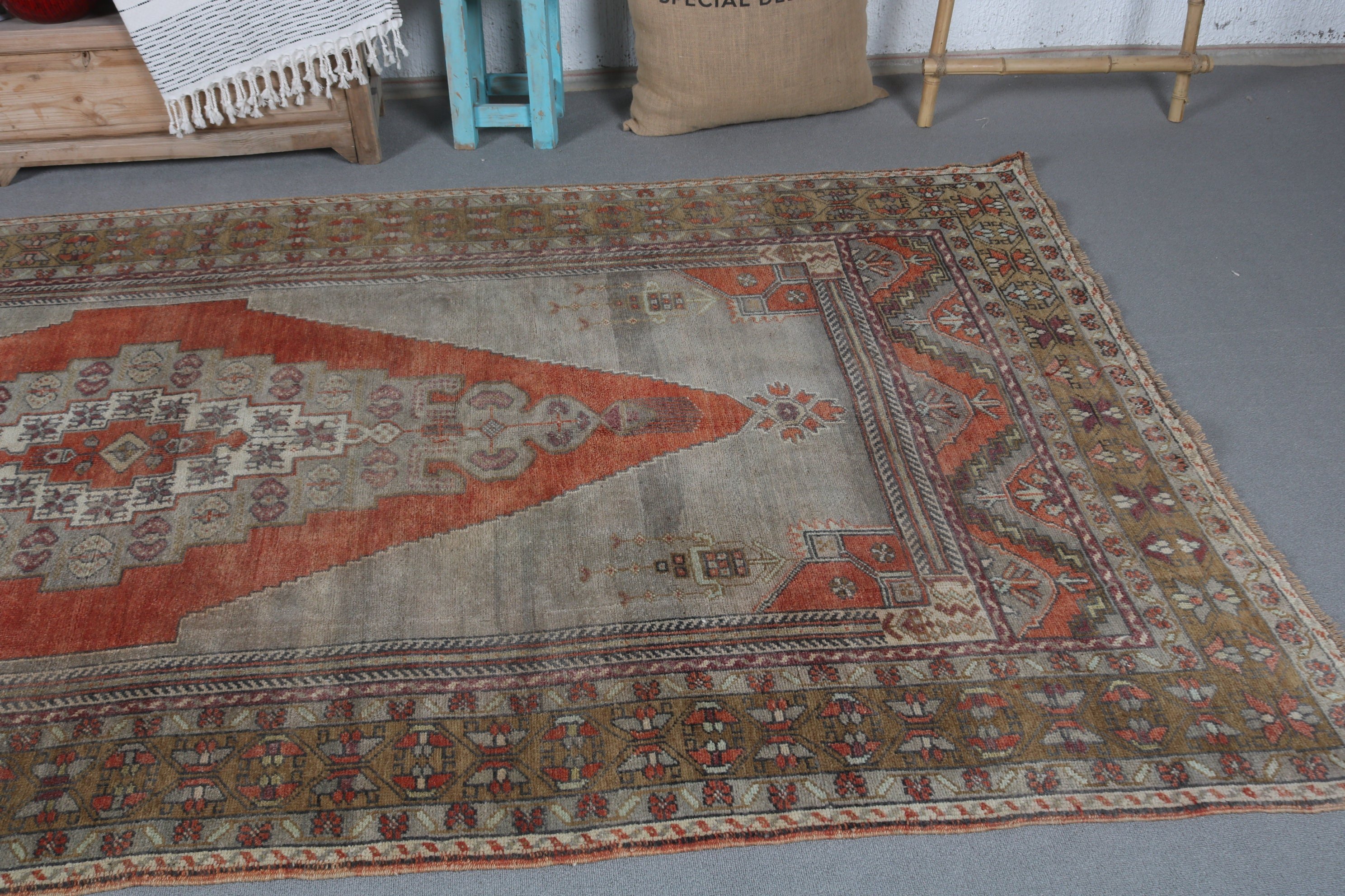 5x10.2 ft Büyük Halı, Salon Halısı, Kırmızı Yer Halısı, Yatak Odası Halıları, Türk Halısı, Oturma Odası Halısı, Antika Halı, Vintage Halılar