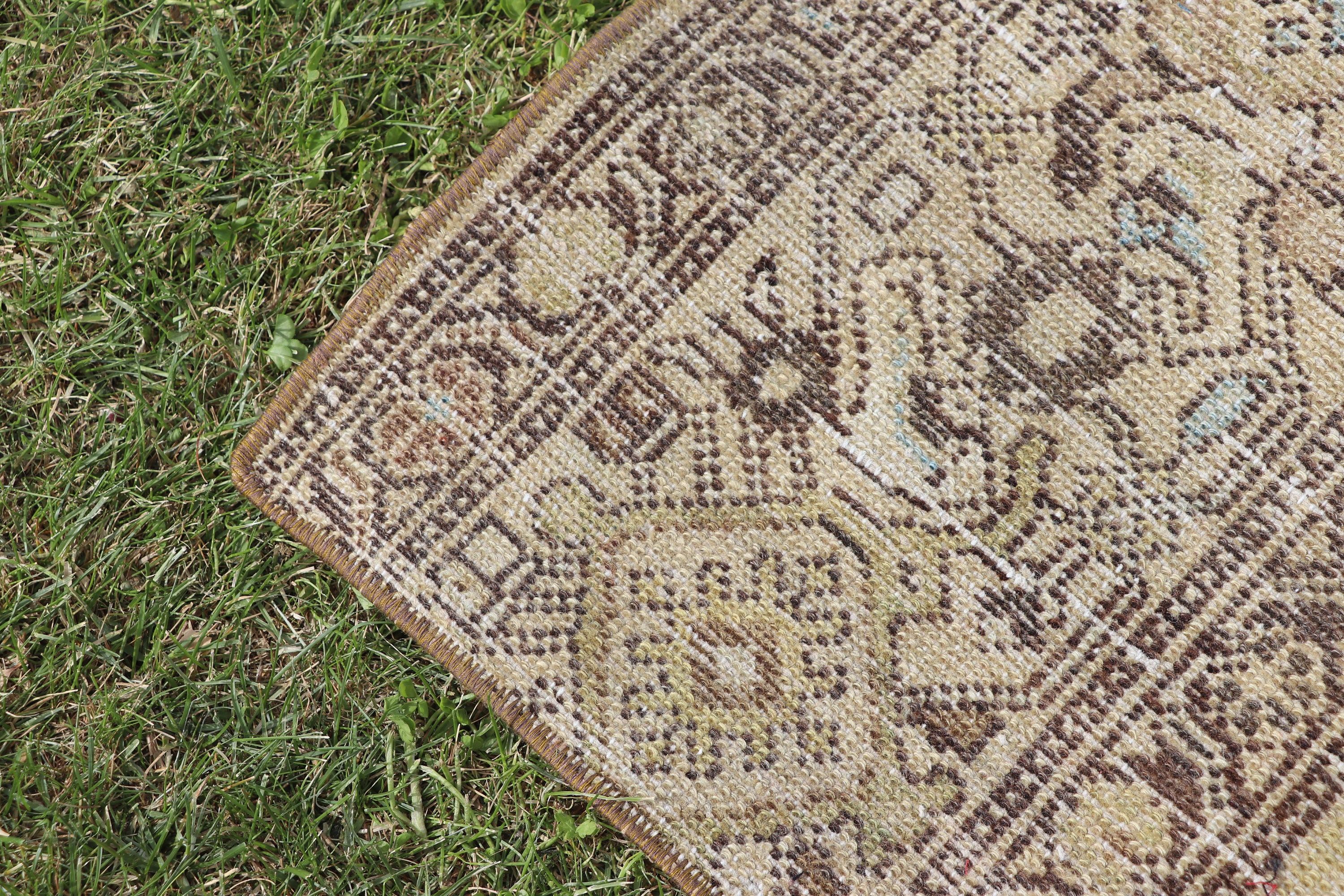 Bath Rug, Handwoven Rugs, Beige  2.4x5.2 ft Small Rugs, Small Vintage Rug, Vintage Rug, Antique Rug, Turkish Rug, Bedroom Rug