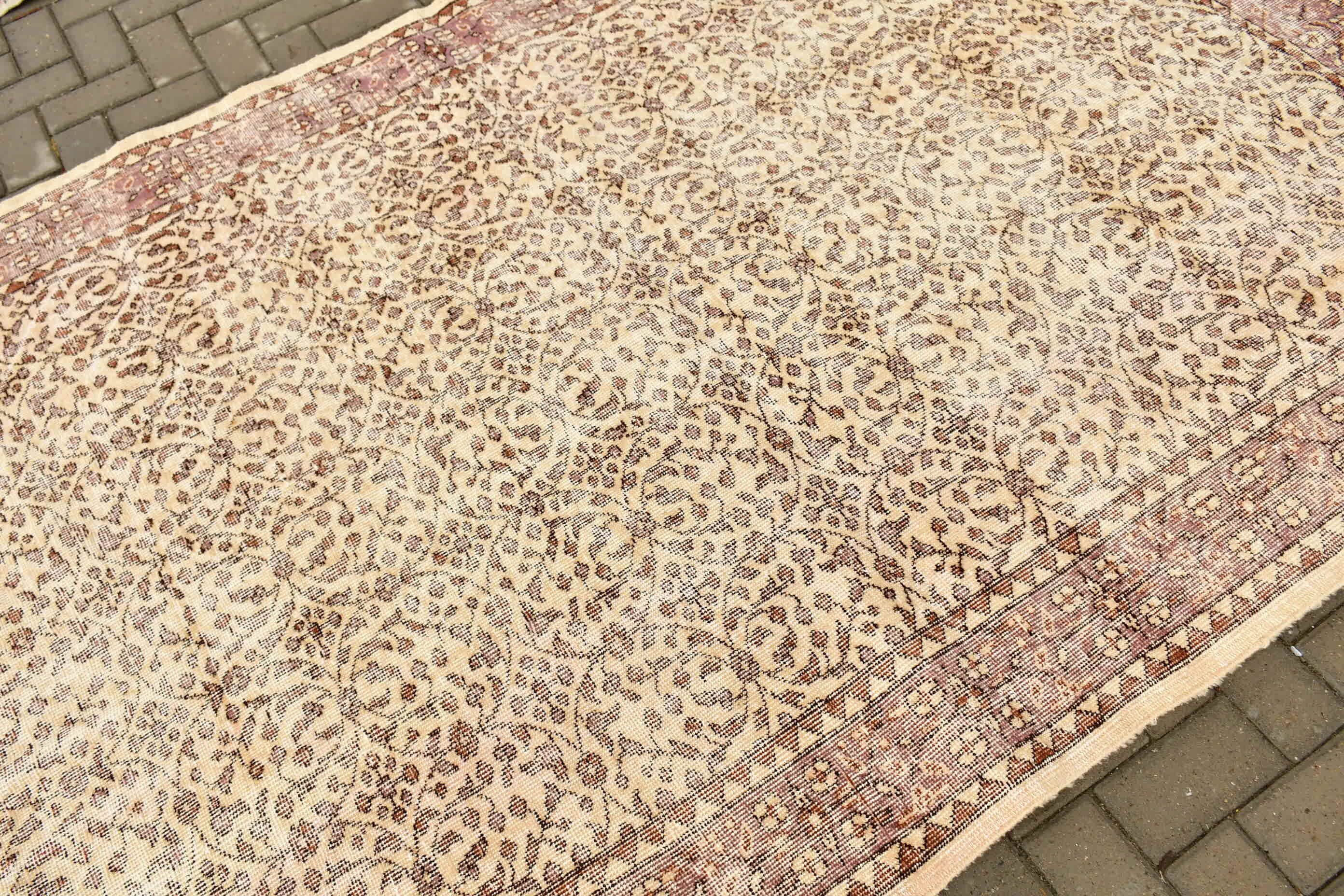 Türk Halısı, 5.5x8.7 ft Büyük Halı, Yatak Odası Halıları, Kahverengi Soğuk Halı, Vintage Halı, Salon Halısı, Oryantal Halı, Anadolu Halıları, Oturma Odası Halısı