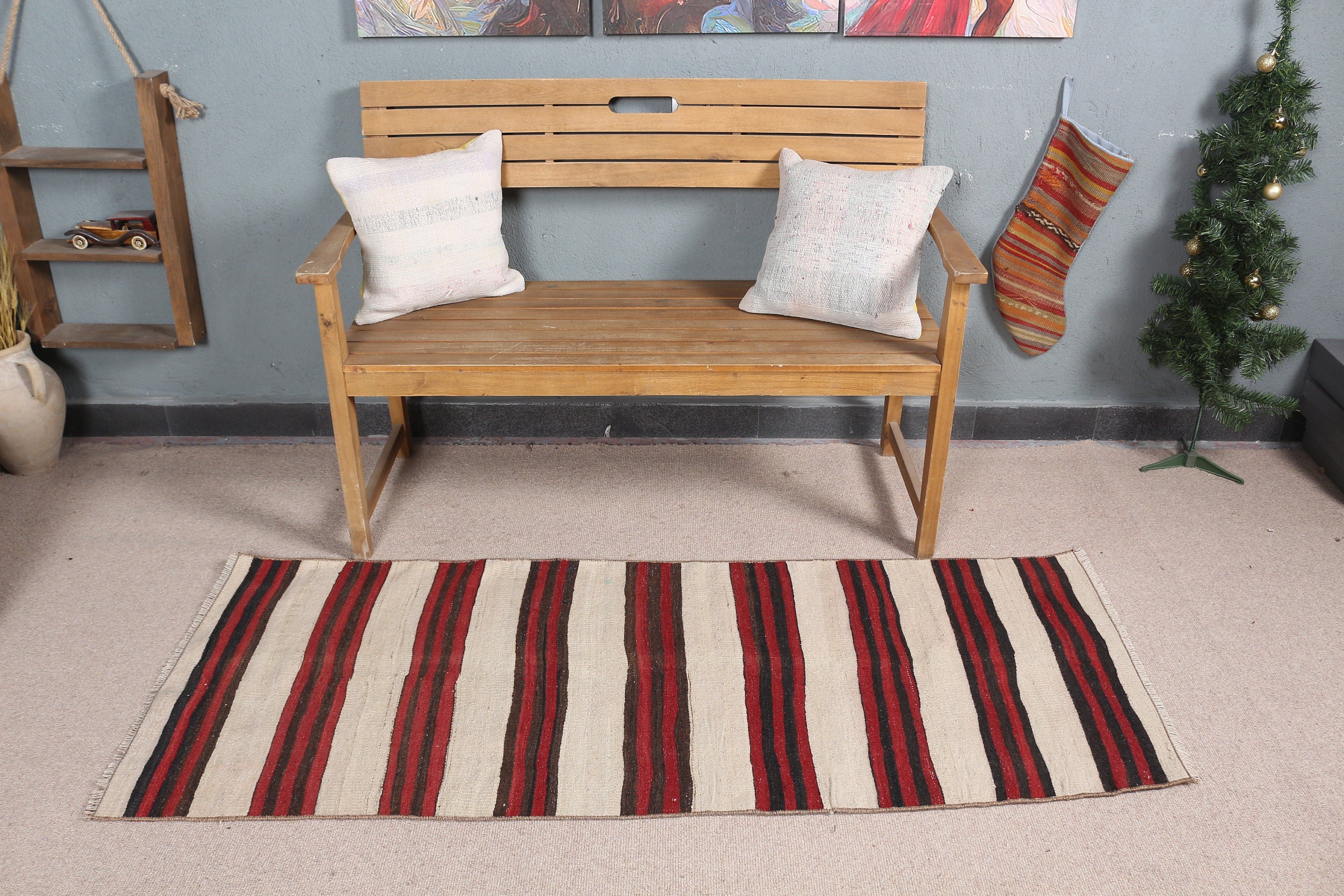 Vintage Halılar, Kilim, 2.2x5.9 ft Yolluk Halı, Mutfak Halısı, Ev Dekorasyonu Halıları, Bej Yatak Odası Halıları, Oushak Halısı, Merdiven Halıları, Türk Halısı