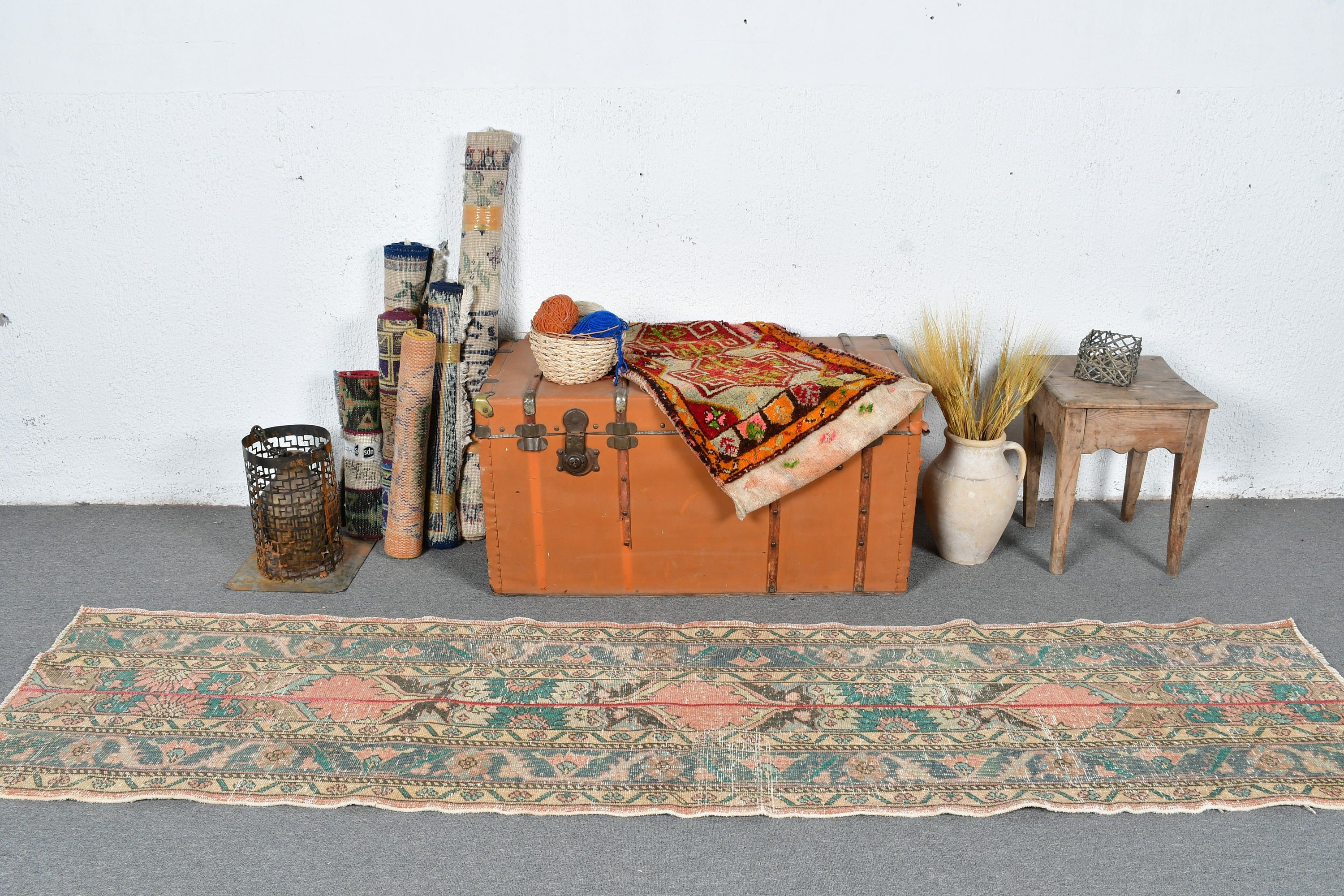 Moroccan Rugs, Art Rug, Oriental Rugs, Turkish Rug, Brown Oriental Rug, Hallway Rug, Rugs for Stair, Vintage Rugs, 2.1x9 ft Runner Rugs