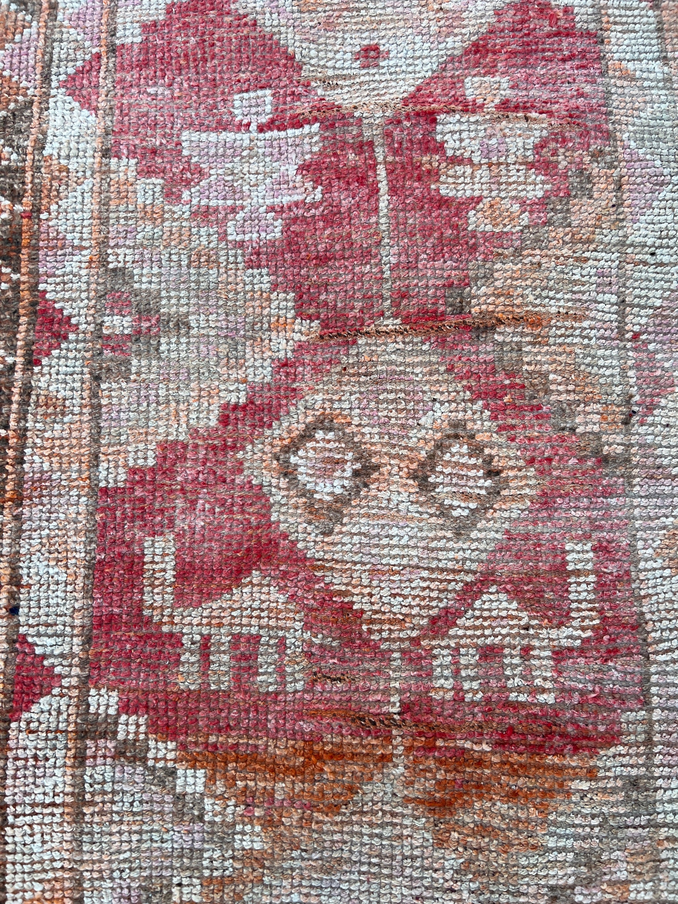 Art Rug, Pink Floor Rug, 2.6x10.6 ft Runner Rug, Turkish Rugs, Hallway Rug, Rugs for Kitchen, Anatolian Rug, Vintage Rugs, Kitchen Rug
