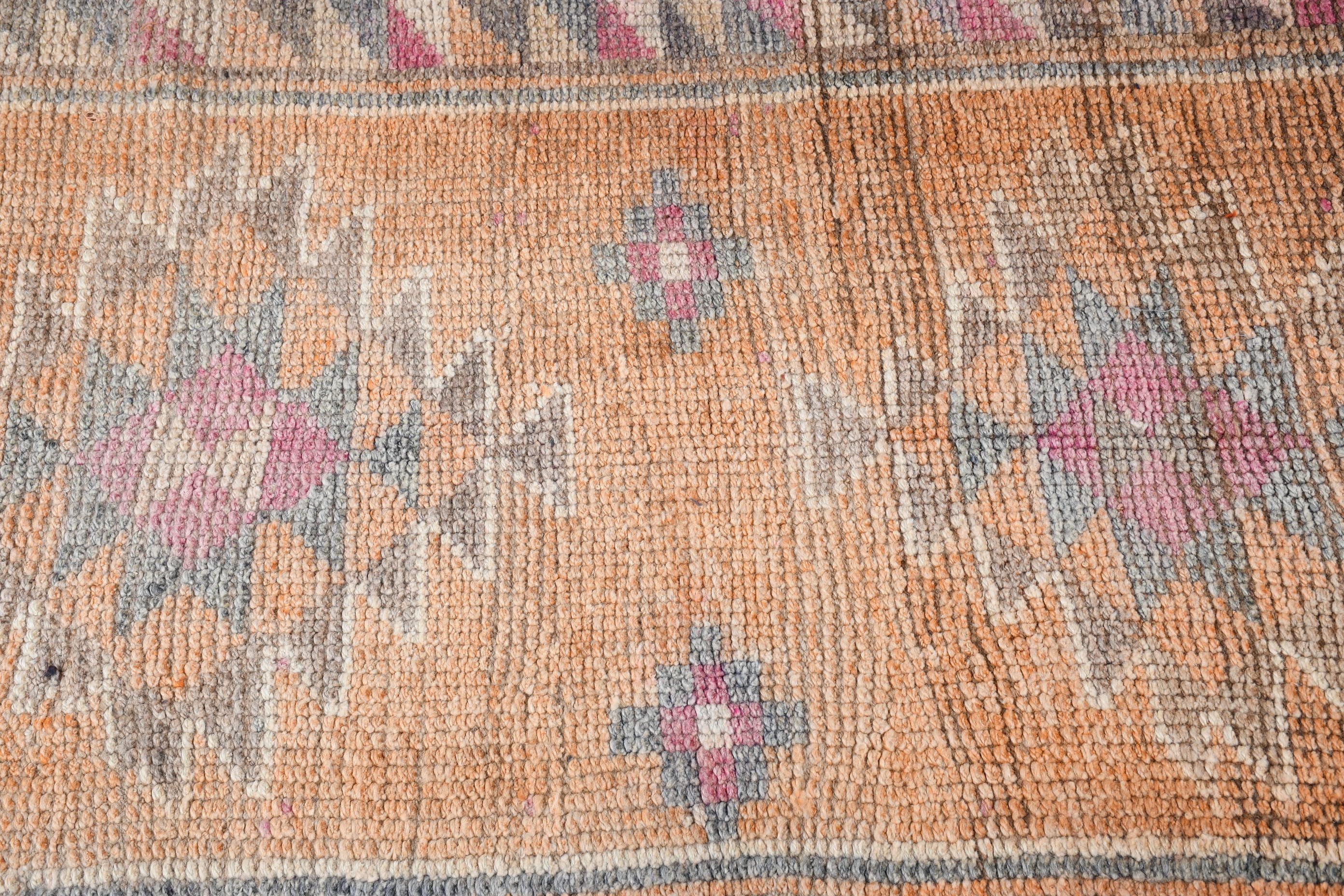 Cute Rugs, Orange Anatolian Rug, 2.7x9.8 ft Runner Rug, Turkish Rugs, Vintage Rug, Kitchen Rug, Rugs for Stair, Anatolian Rug, Hallway Rugs