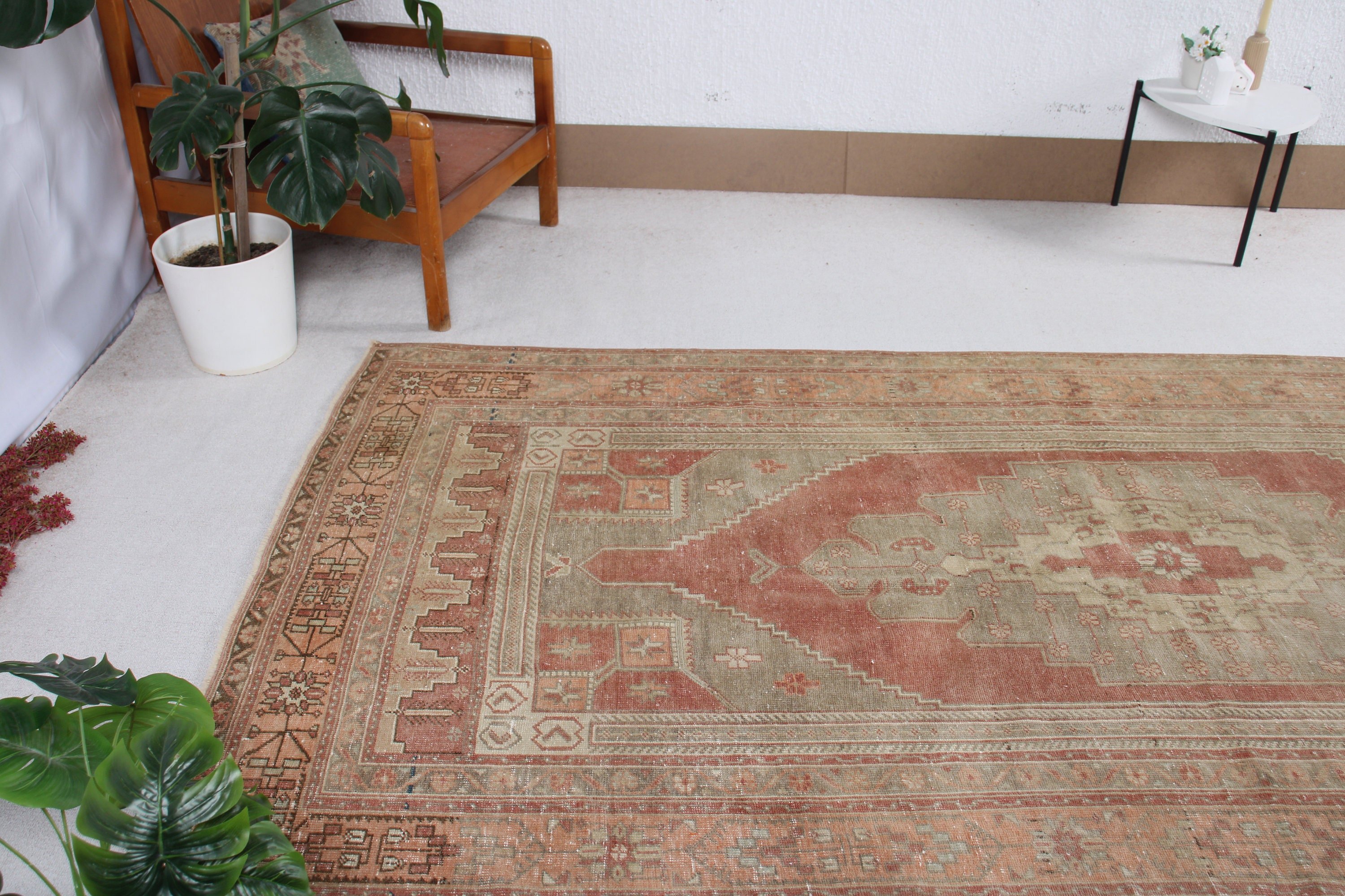 Nötr Halı, 5x10,1 ft Büyük Halılar, Antika Halılar, Yatak Odası Halıları, Türk Halıları, Dekoratif Halı, Büyük Boho Halı, Yeşil Modern Halı, Vintage Halılar