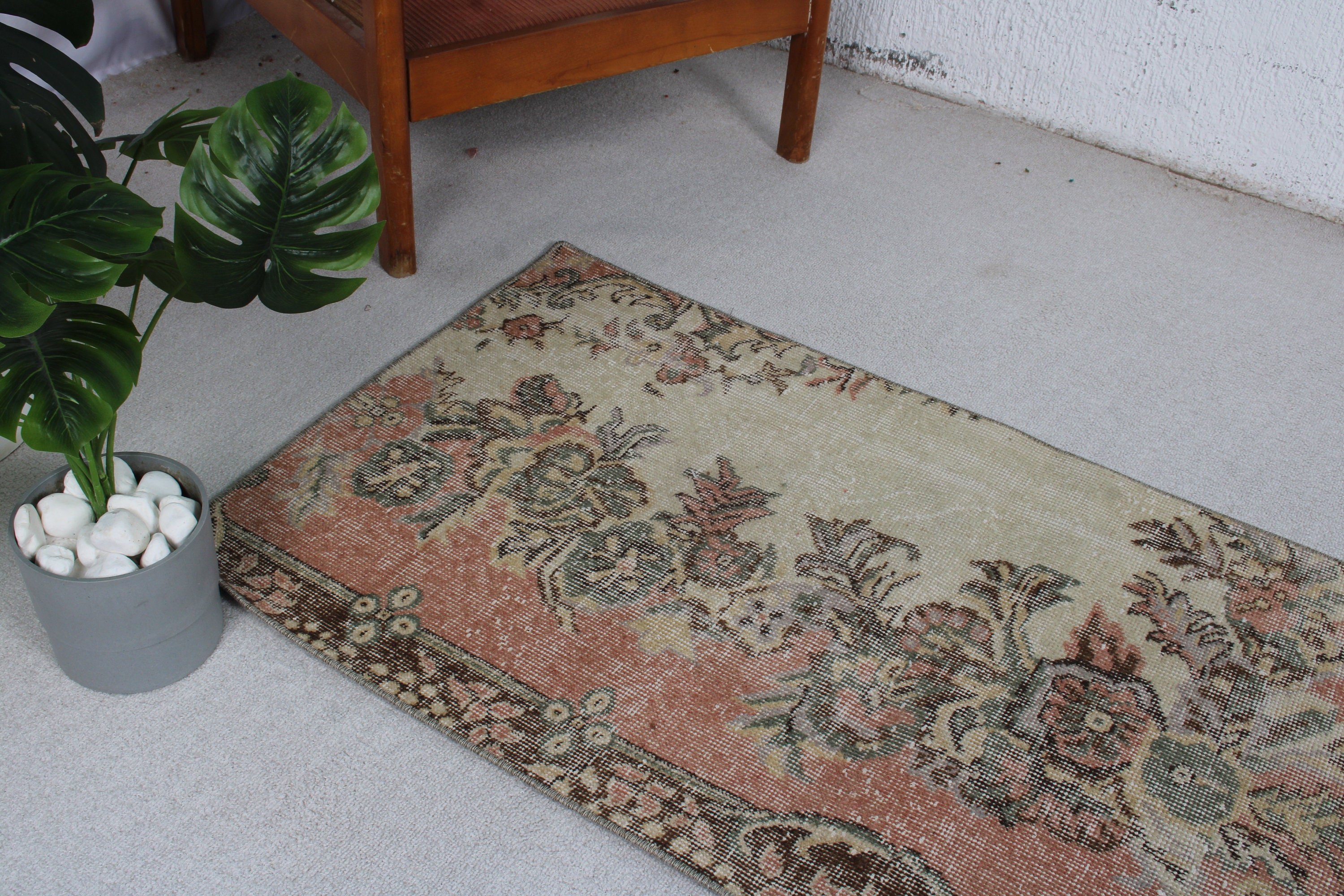 Turkish Rugs, Small Vintage Rug, Anatolian Rug, Kitchen Rugs, Vintage Rugs, Brown  2.3x4.3 ft Small Rug, Antique Rug, Boho Rug