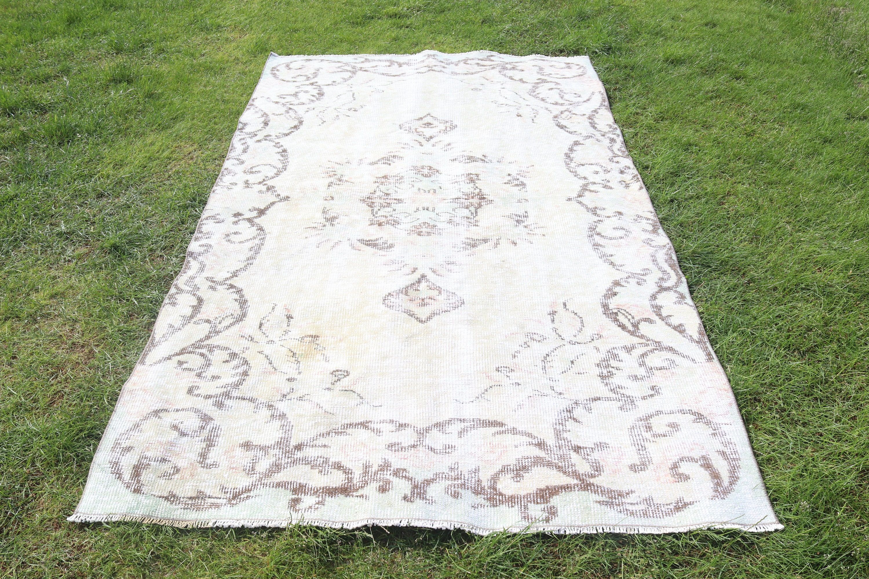 El Dokuma Halılar, Açıklama Halısı, Yatak Odası Halıları, Vintage Halılar, Bej Nötr Halılar, 4,6x7,7 ft Alan Halıları, Türk Halısı, Vintage Alan Halısı