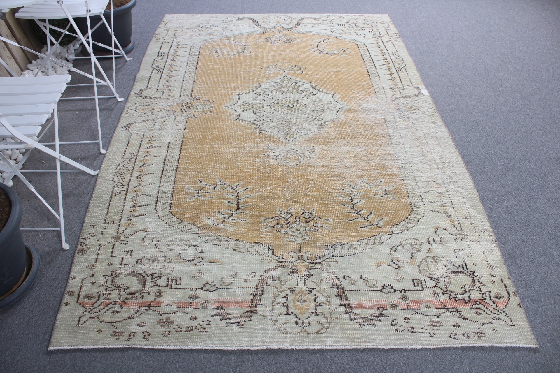 Türk Halıları, 5.3x8.2 ft Büyük Halı, Özel Halı, Fas Halısı, Yatak Odası Halıları, Turuncu Yer Halıları, Salon Halısı, Vintage Halı, Salon Halıları