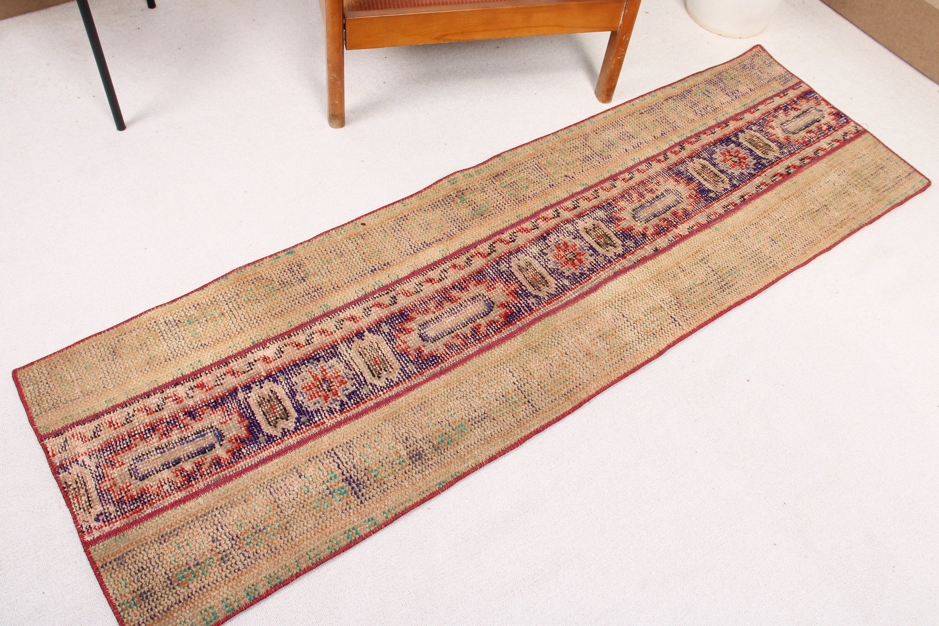 Koridor Halısı, Koridor Halıları, Vintage Halı, Oushak Halıları, Türk Halısı, Yer Halısı, Mutfak Halısı, 1.9x6.2 ft Runner Halısı, Turuncu Yatak Odası Halısı