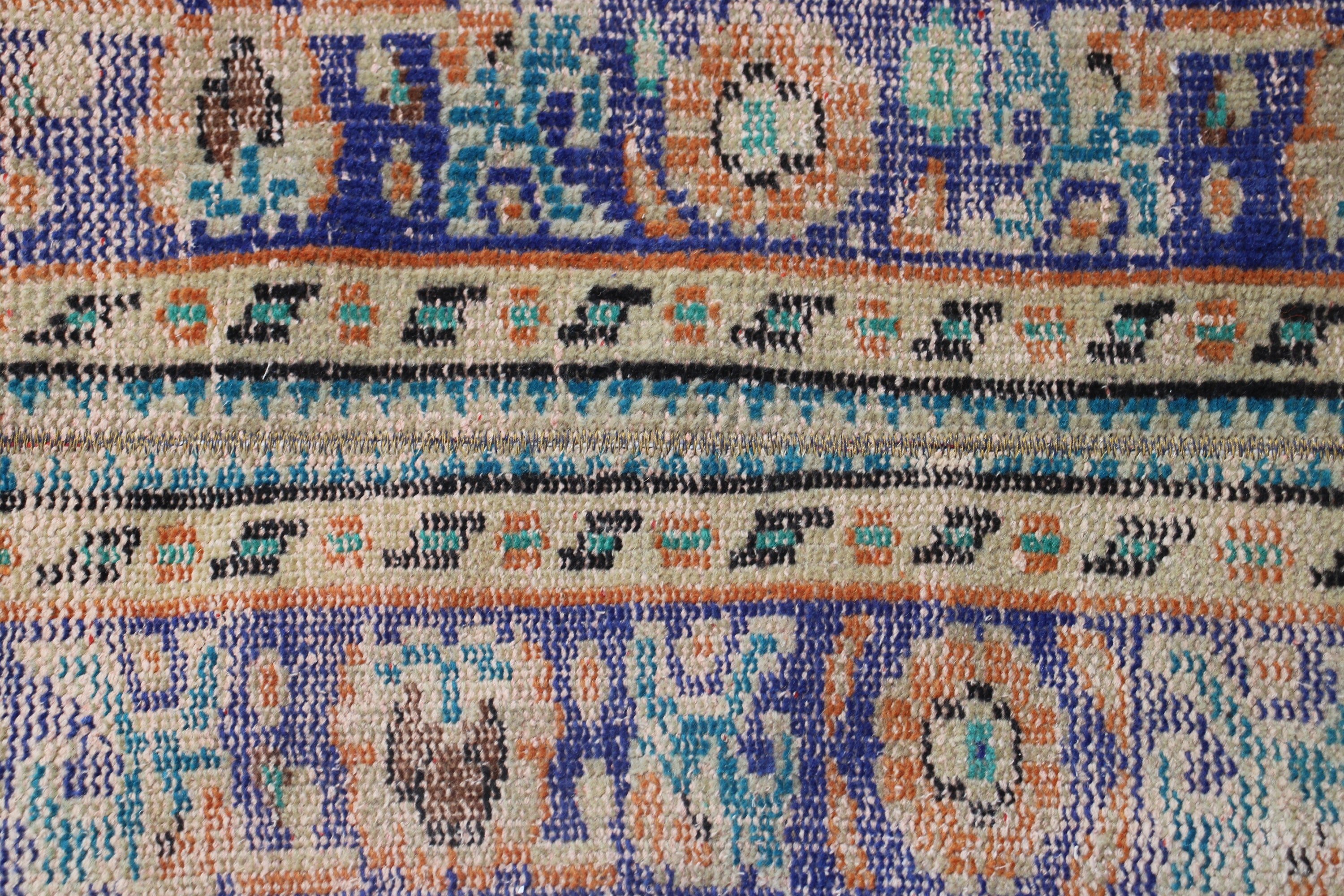 Wall Hanging Rug, Floor Rug, Blue Handwoven Rugs, Turkish Rug, Kitchen Rug, Vintage Rugs, Bedroom Rugs, 3x3 ft Small Rug