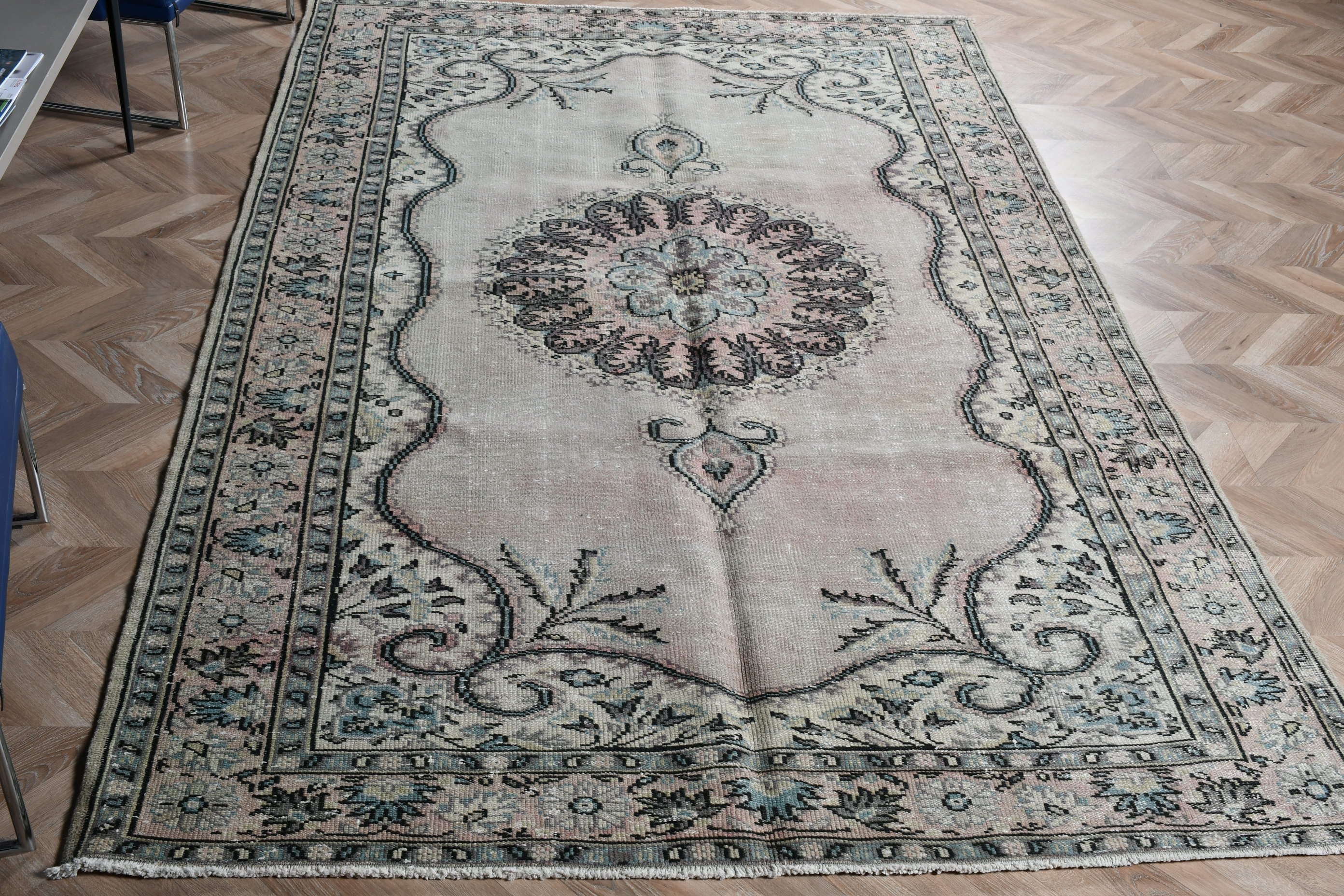 Vintage Halılar, Oturma Odası Halısı, Oryantal Halılar, Beyaz Oryantal Halılar, Aztek Halısı, 5.9x9.4 ft Büyük Halı, Türk Halısı, Yemek Odası Halısı, Yer Halısı