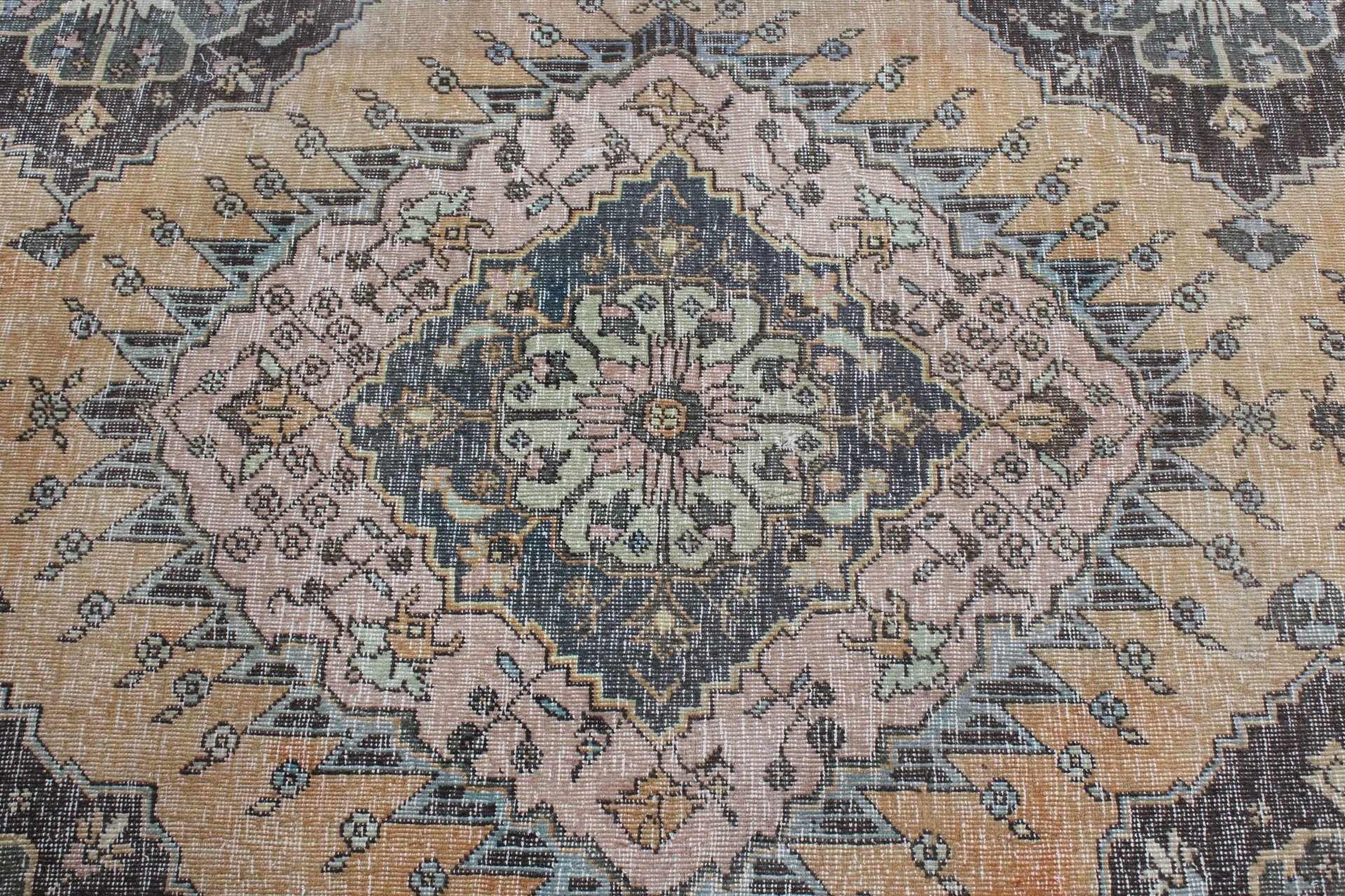 Türk Halısı, Koridor Halıları, Turuncu Antika Halı, Vintage Halı, Etnik Halı, 3,5x12,9 ft Runner Halısı, Mutfak Halısı, Yatak Odası Halısı