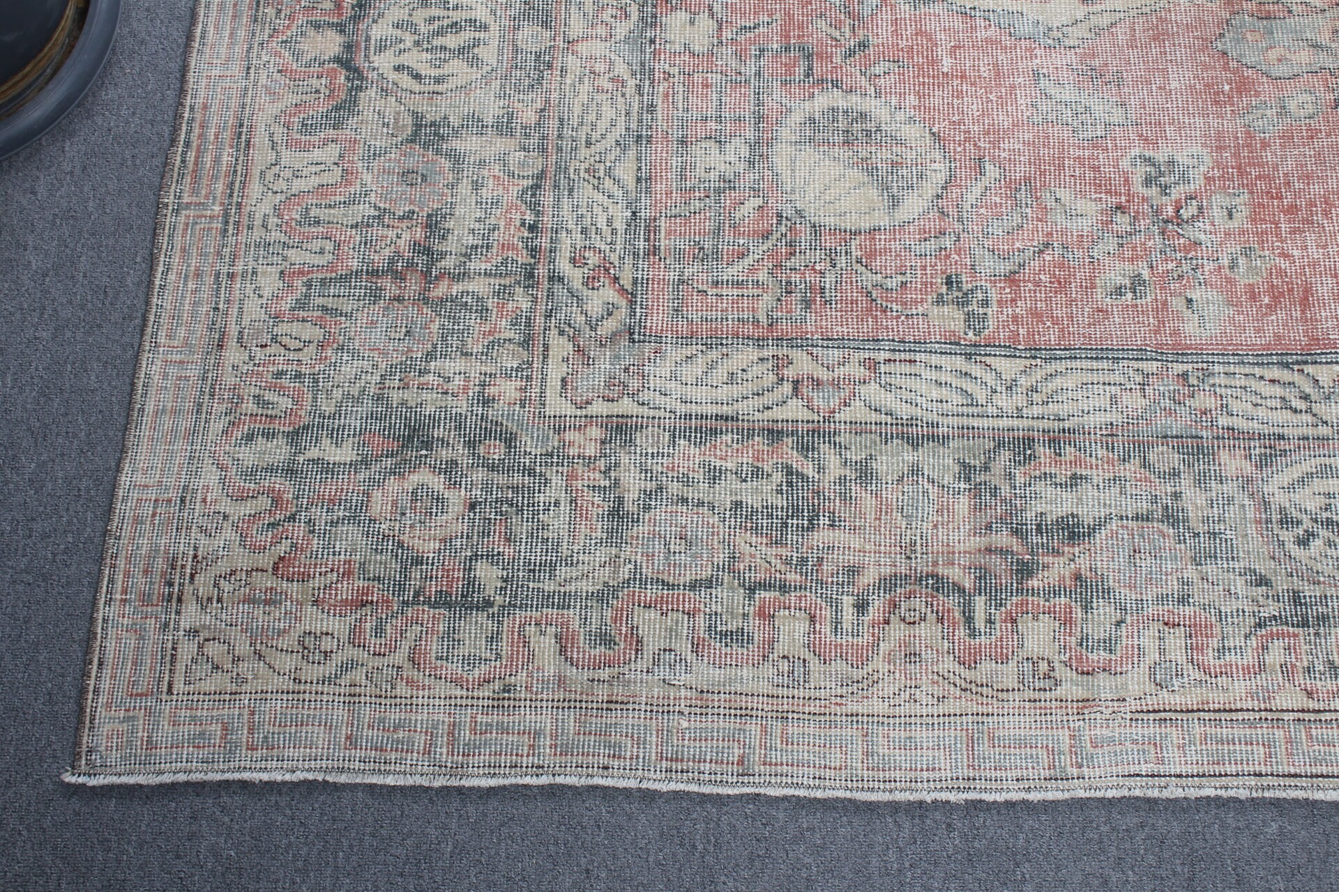 Sevimli Halı, Vintage Halı, Türk Halısı, Ev Dekorasyonu Halıları, Anadolu Halısı, Oturma Odası Halıları, Kırmızı Oushak Halısı, Salon Halıları, 8x11.3 ft Büyük Boy Halı