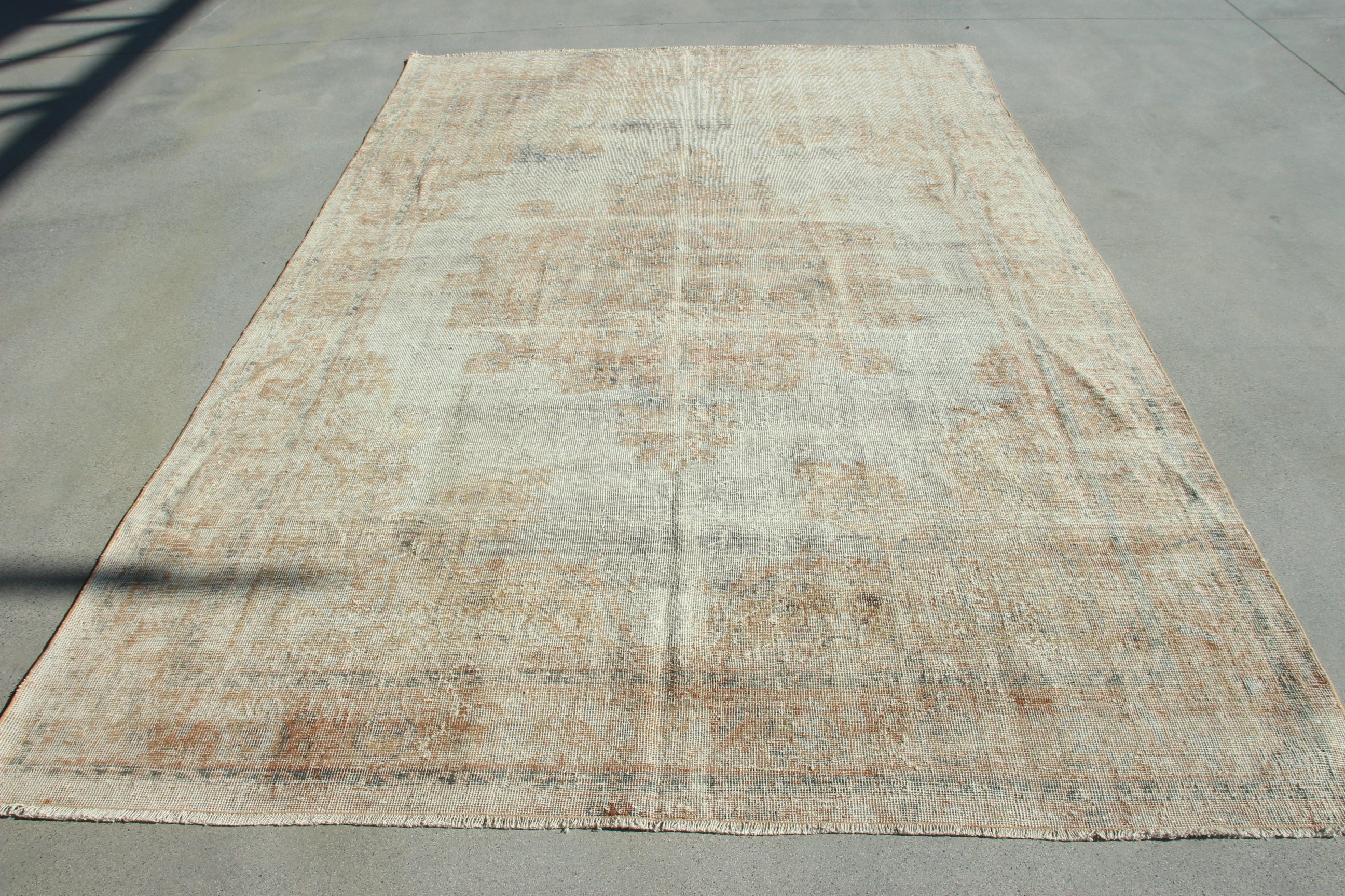 Dining Room Rug, 6.6x9.7 ft Large Rugs, Statement Rugs, Brown Cool Rugs, Vintage Rugs, Large Vintage Rug, Oushak Rugs, Turkish Rugs