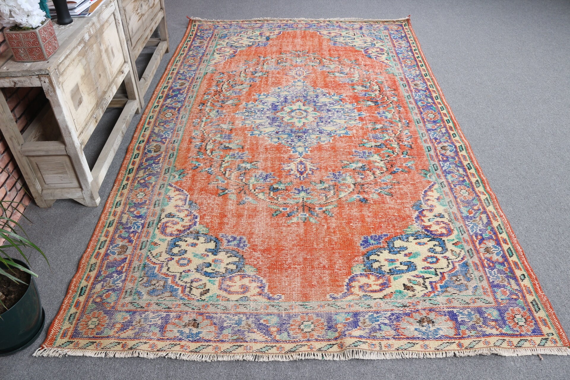 Vintage Rugs, Red  5.4x9.1 ft Large Rugs, Turkish Rugs, Bedroom Rug, Nomadic Rug, Rugs for Salon, Antique Rug, Salon Rug