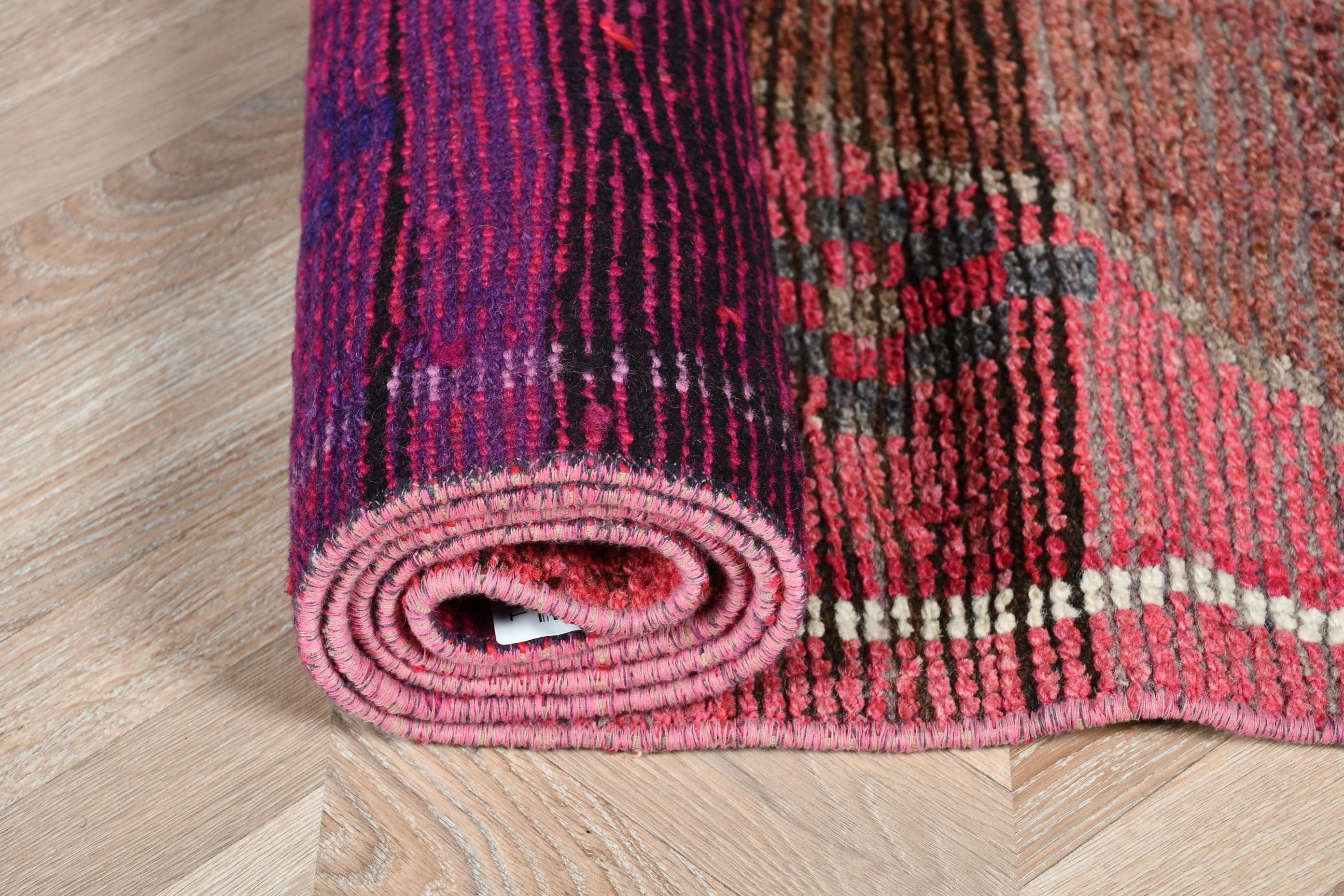 Bedroom Rug, Corridor Rug, Pink Oushak Rug, Turkish Rug, Vintage Rug, Flatweave Rug, 3x9.4 ft Runner Rugs, Kitchen Rug, Rugs for Hallway