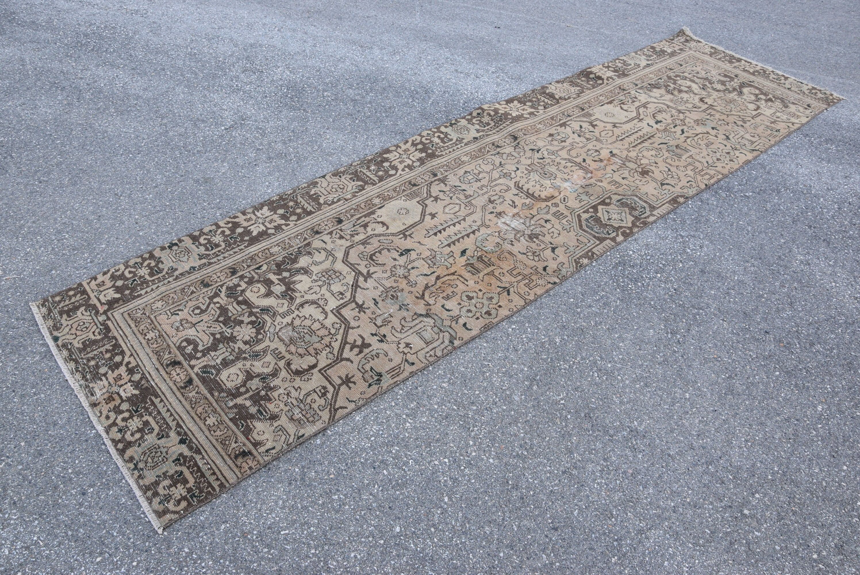 Vintage Halı, Özel Halı, Kahverengi Yatak Odası Halıları, Koridor Halıları, Türk Halısı, Merdiven Halısı, Yatak Odası Halısı, 3.1x11.5 ft Runner Halıları, Antika Halılar