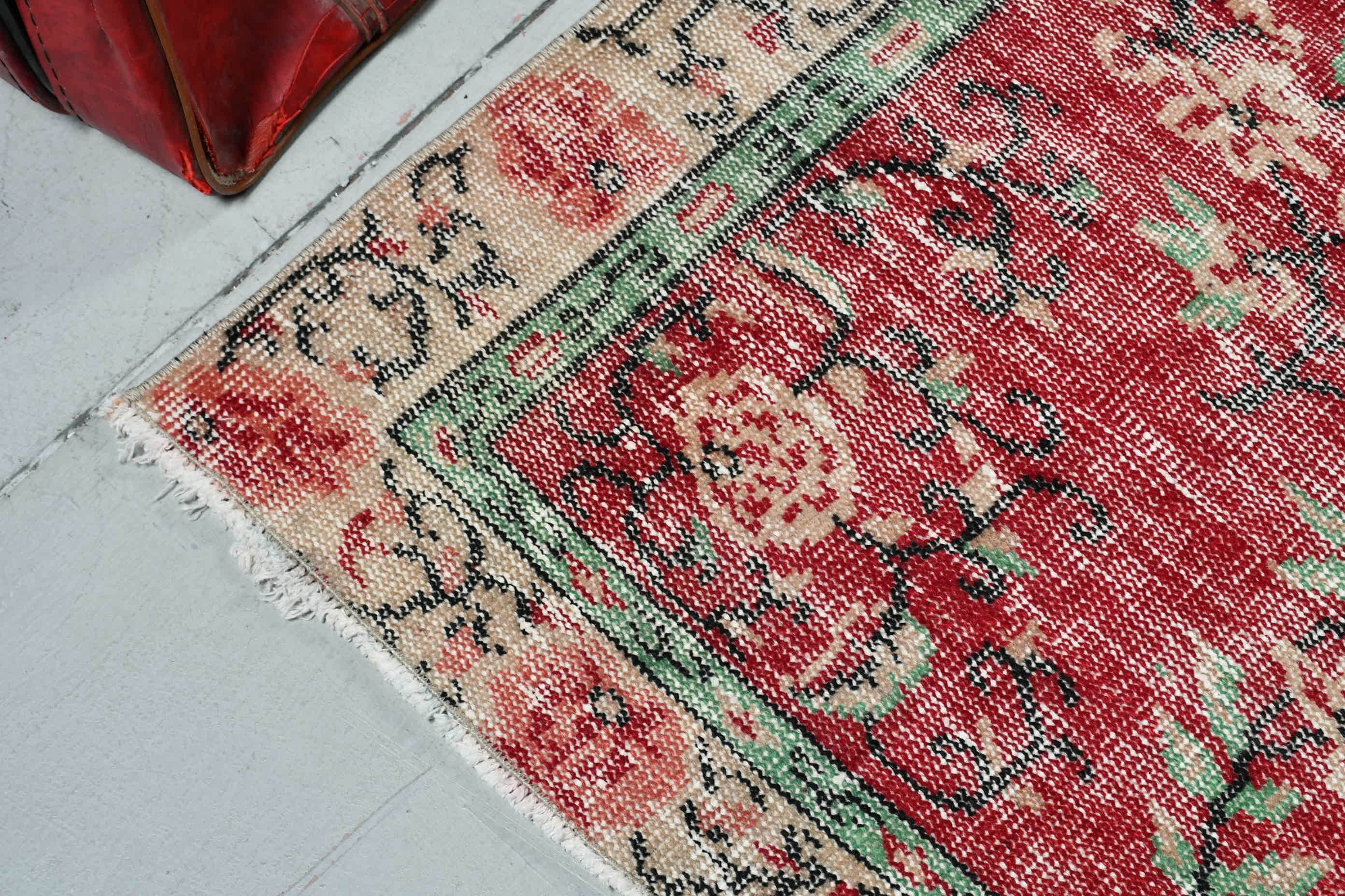 Cool Rug, Red Moroccan Rug, Rugs for Bedroom, Vintage Rug, Turkish Rug, Nursery Rug, 3.5x5.6 ft Accent Rug, Moroccan Rug, Bedroom Rug